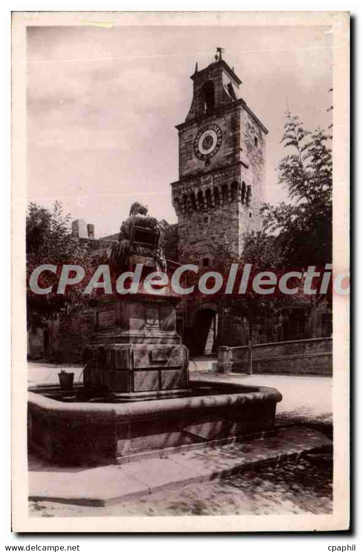 CPA Grignan Le Beffroi Et La Fontaine