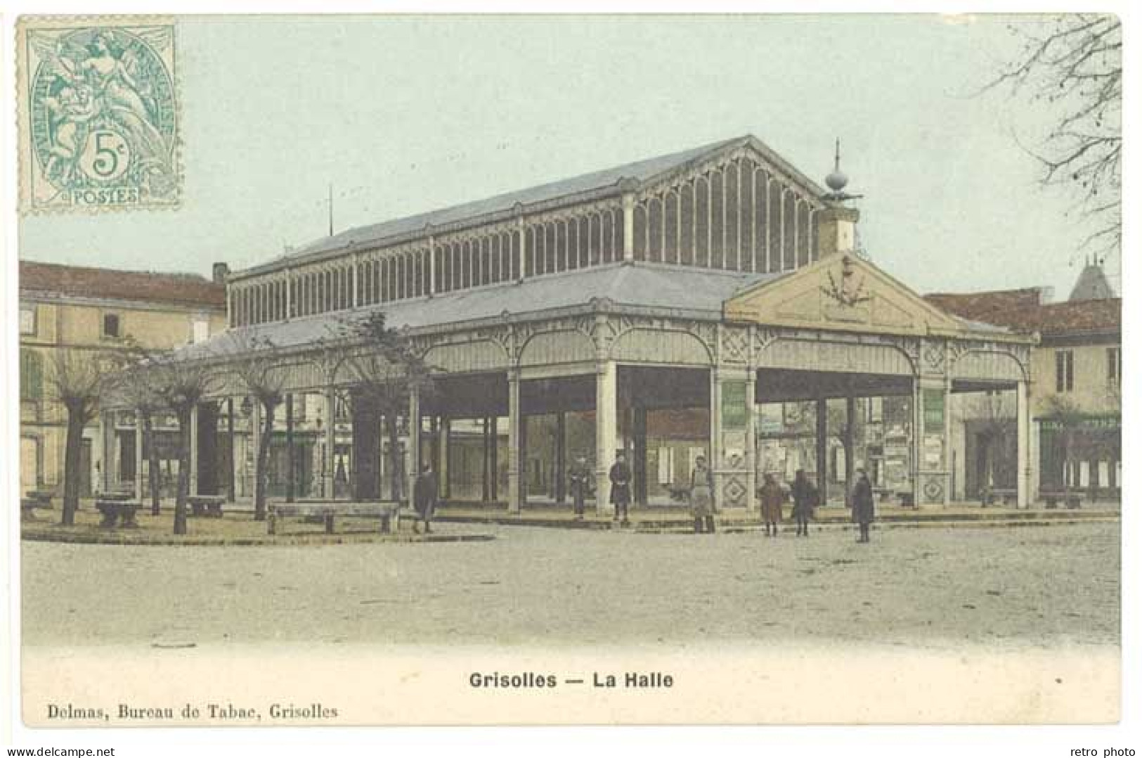 Cpa Grisolles - La Halle