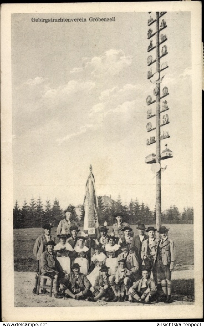 CPA Gröbenzell Oberbayern, Gebirgstrachtenverein, Gruppenbild