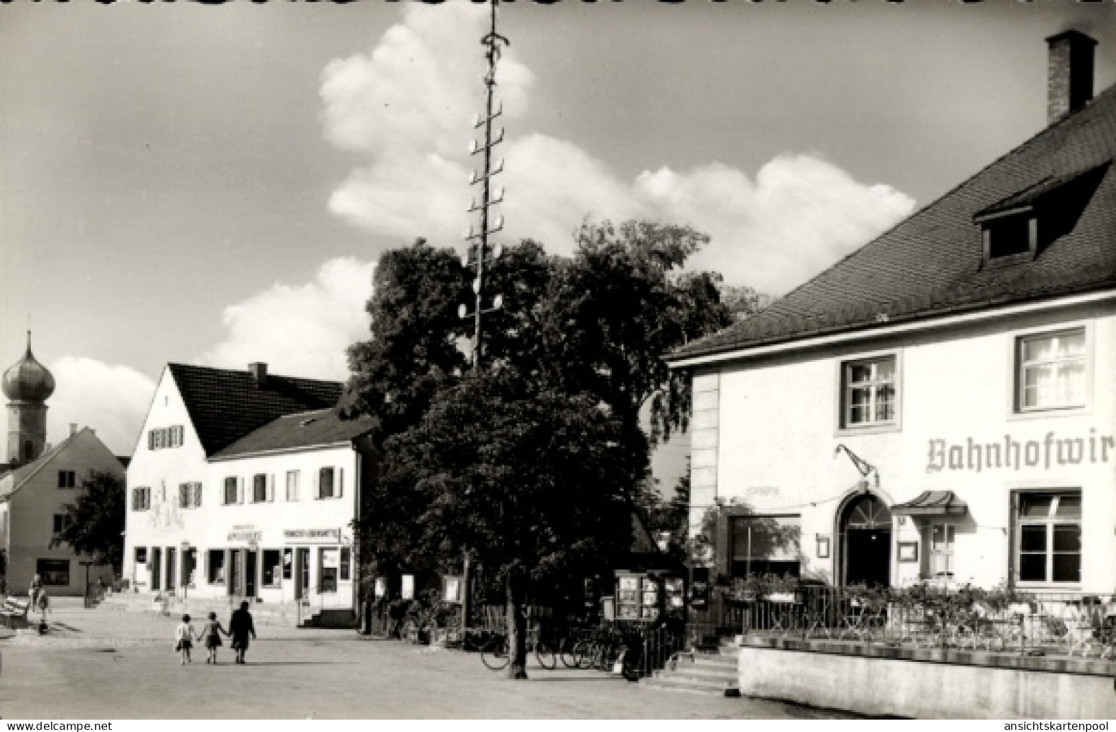 CPA Gröbenzell Oberbayern, Kirchenstraße, Bahnhofwirtschaft