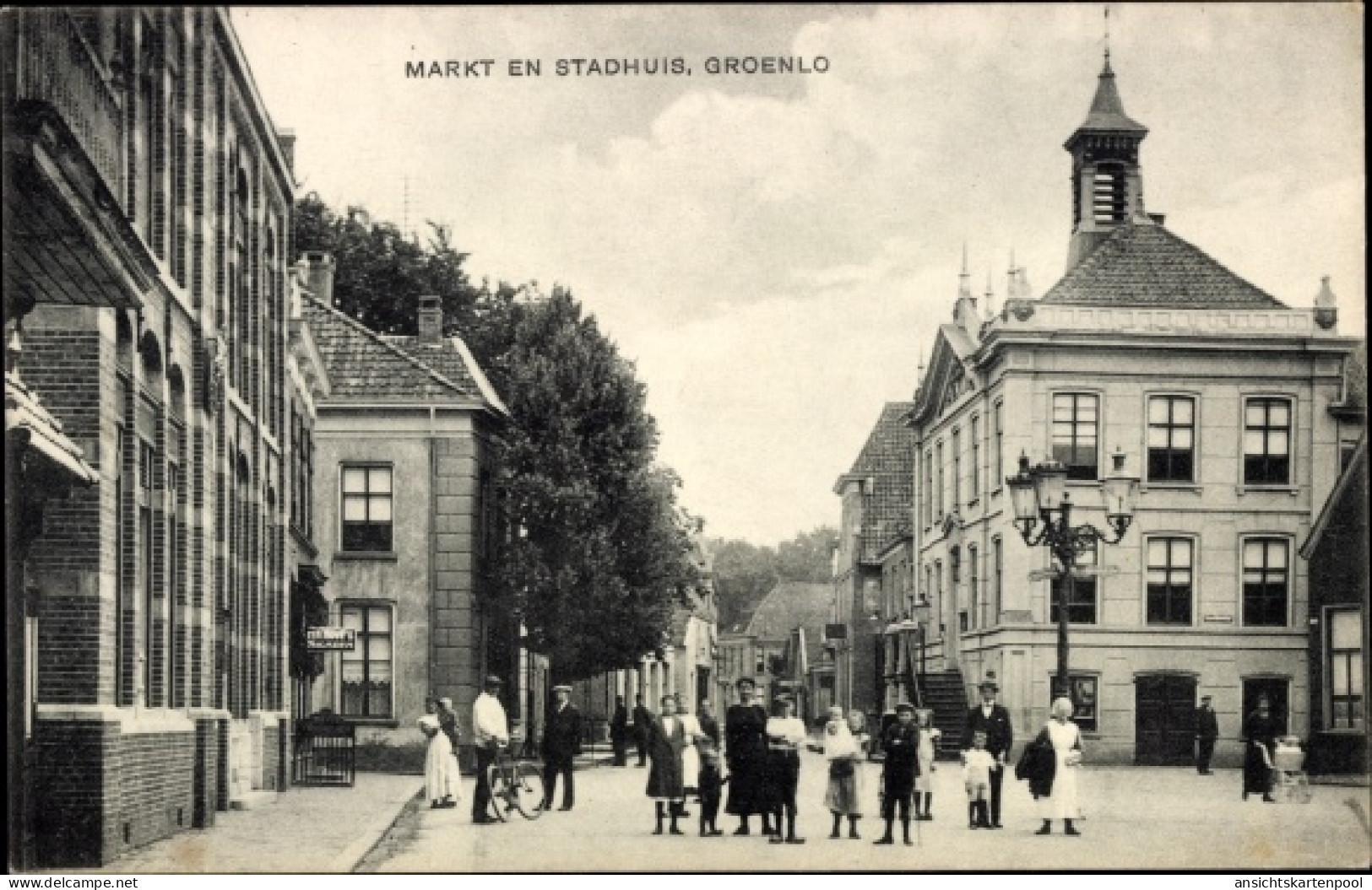 CPA Groenlo Oost Gelre Gelderland, Markt, Stadhuis