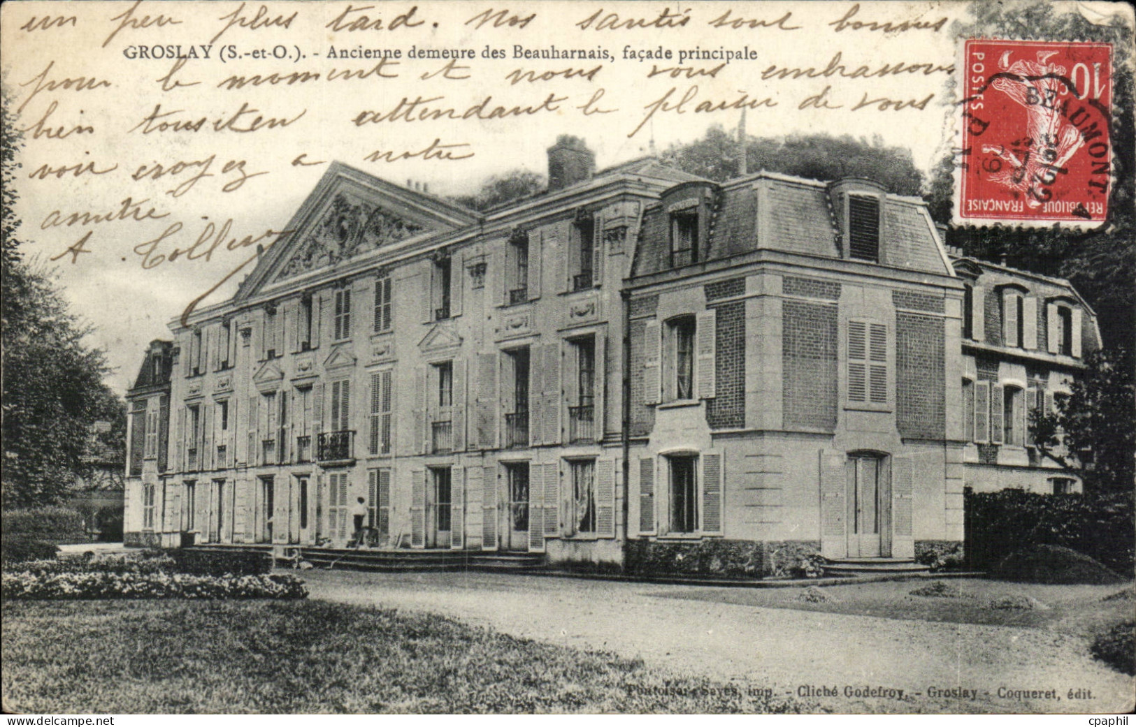 CPA Groslay Ancienne demeure des Beauharnais Facade principale