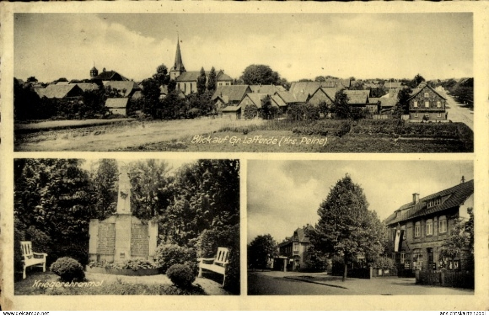 CPA Groß Lafferde Ilsede in Niedersachsen, Gesamtansicht, Kriegerdenkmal