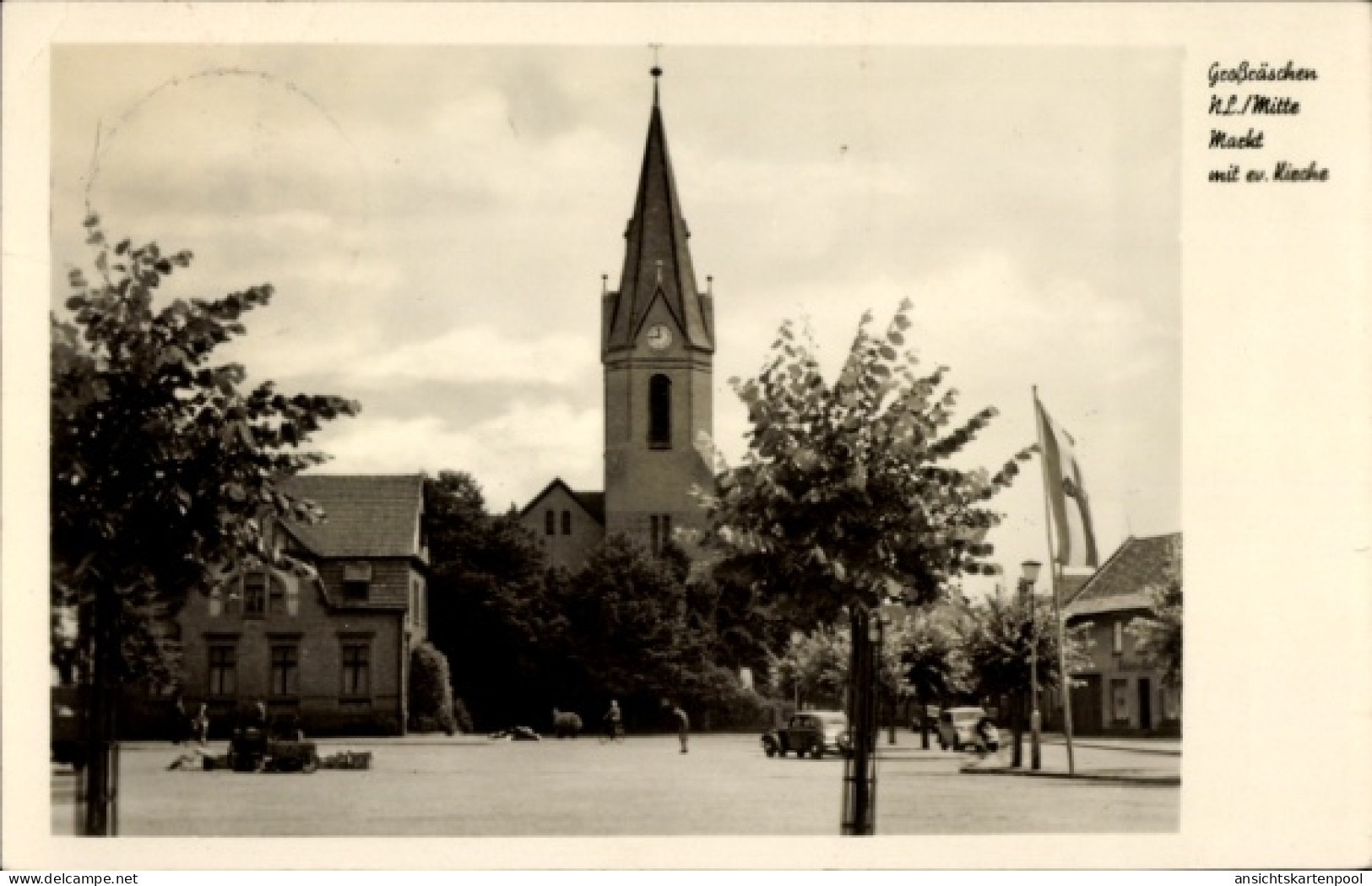 CPA Großräschen in der Niederlausitz, Markt, Kirche