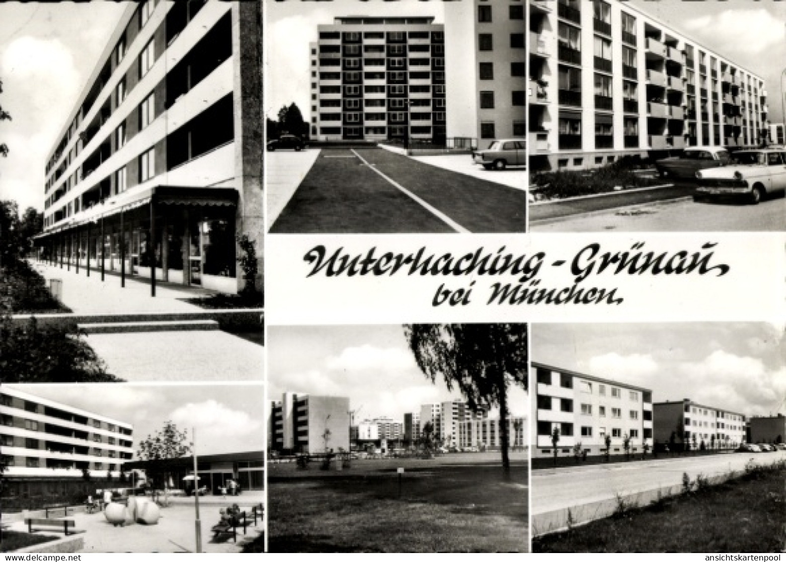 CPA Grünau Unterhaching in Oberbayern, Siedlung, Wohnblöcke