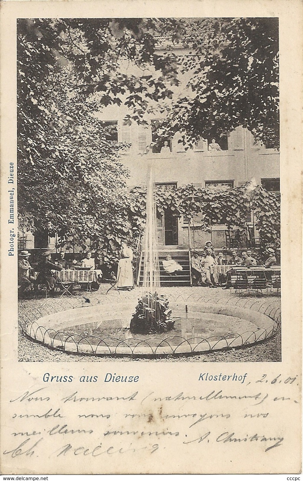 CPA Gruss aus Dieuze Klosterhof