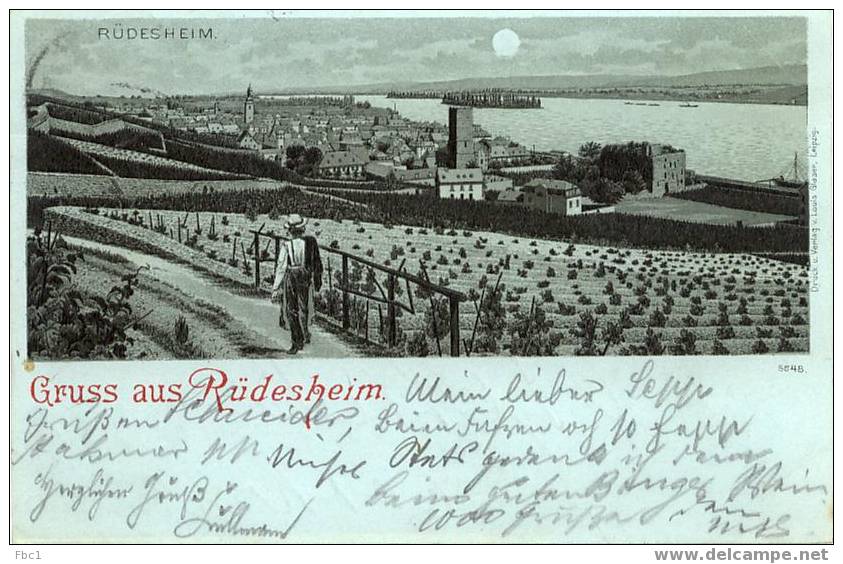 CPA: Gruss aus Rudesheim (1898)