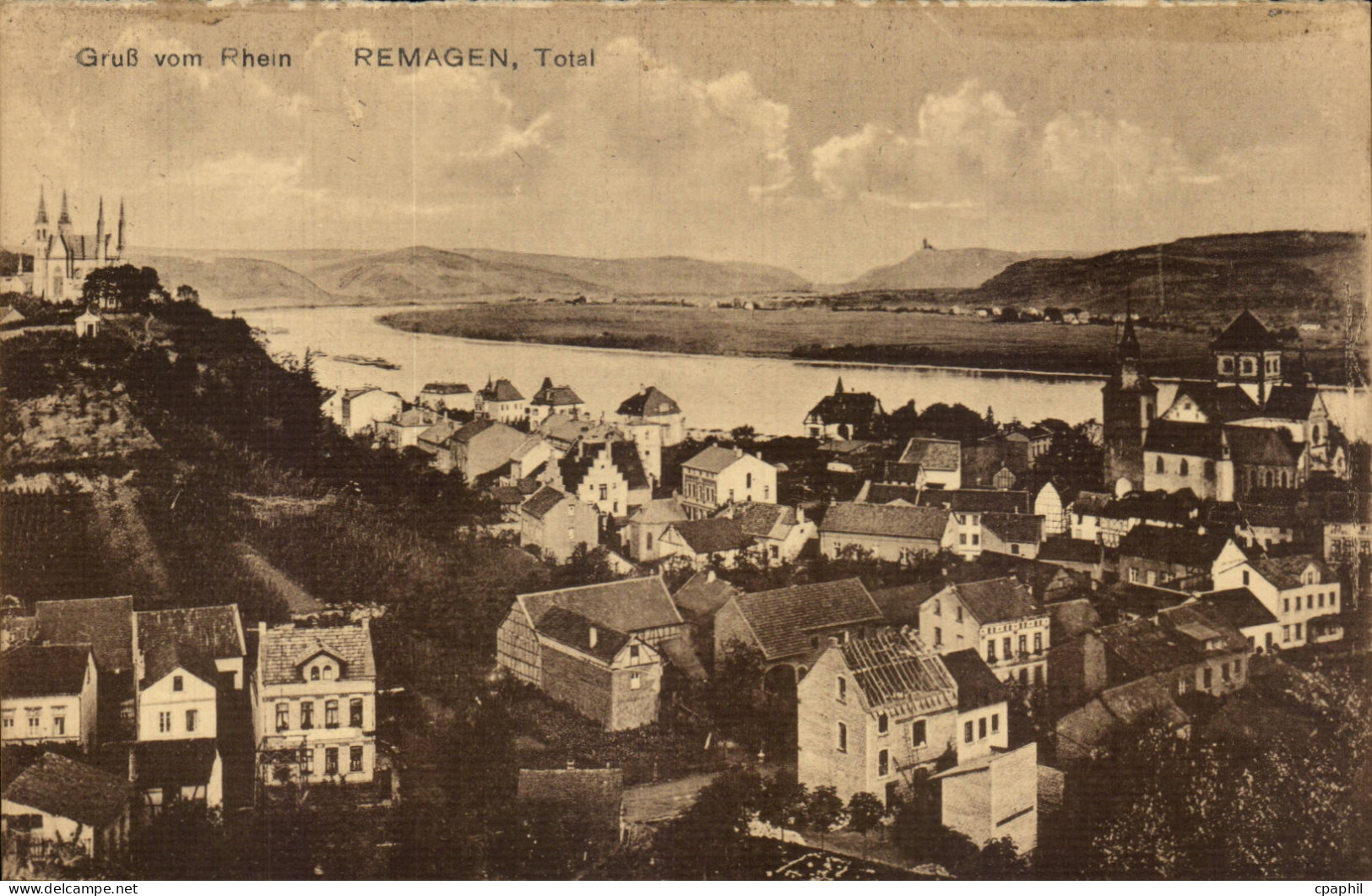 CPA Gruss vom Rhein Remagen Total