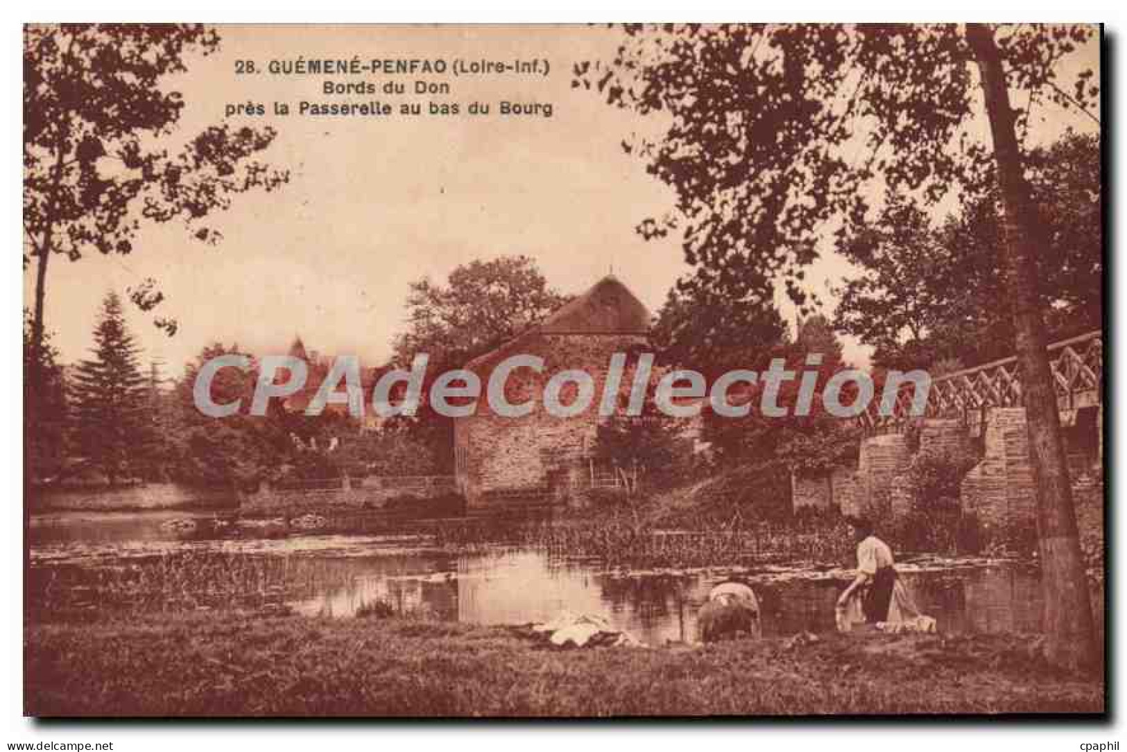CPA Guemene Penfao Loire Inf Bords du Don pres la Passerelle au bas du Bourg
