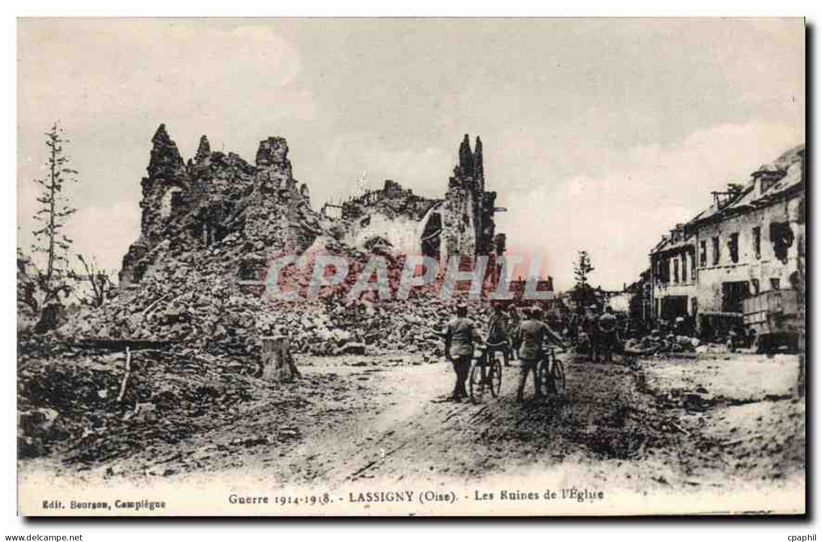 CPA Guerre 1914 1918 Lassigny Oise Les Ruines de l'Eglise