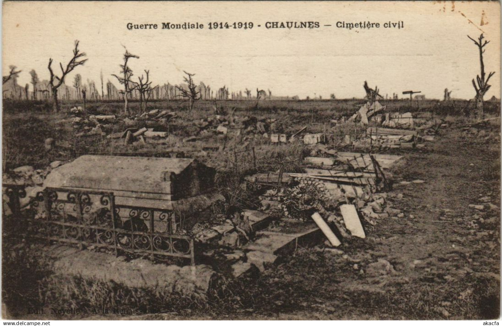 CPA Guerre CHAULNES Cimetiere civil (19117)