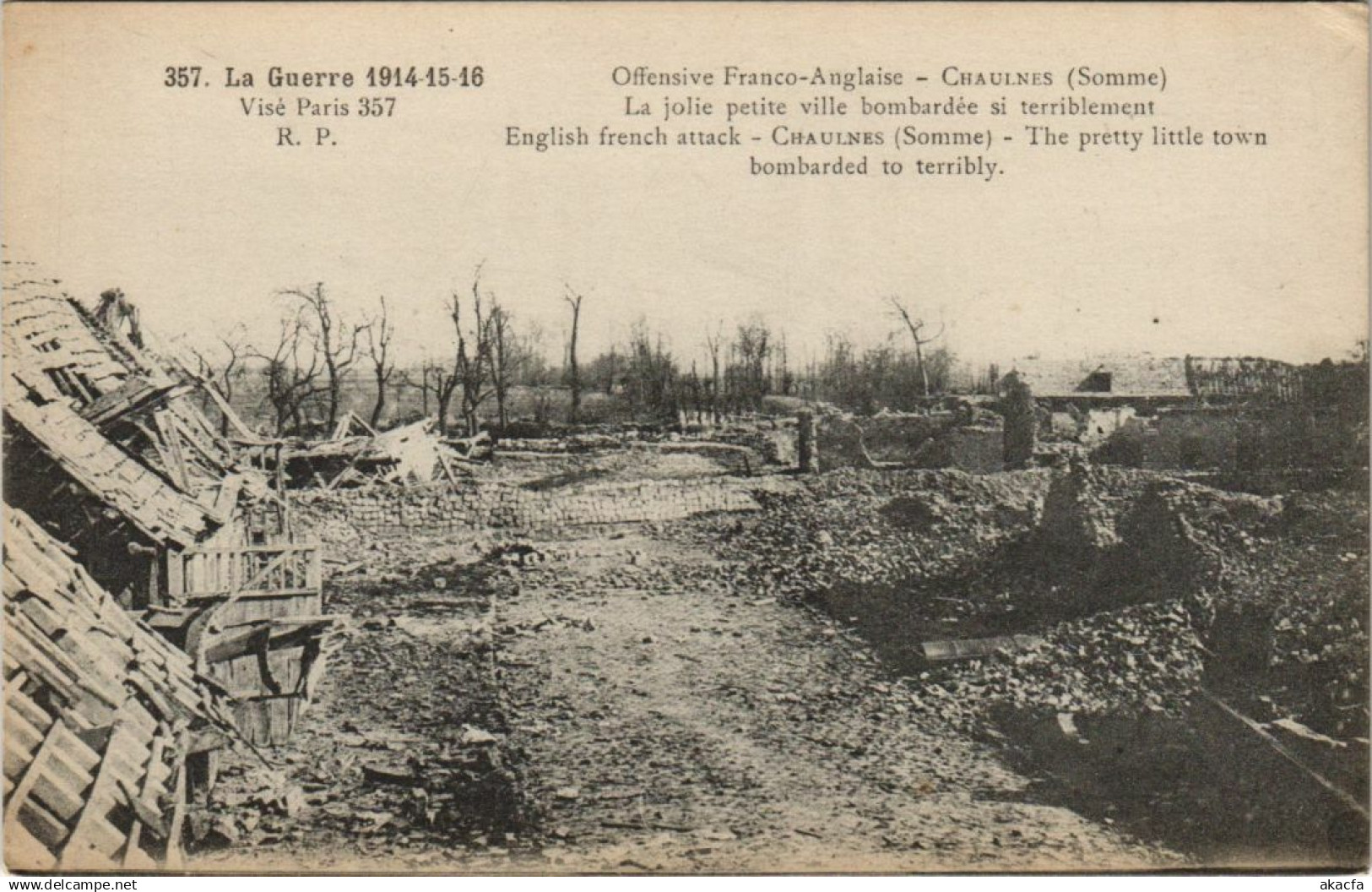 CPA Guerre CHAULNES Ruine (18217)
