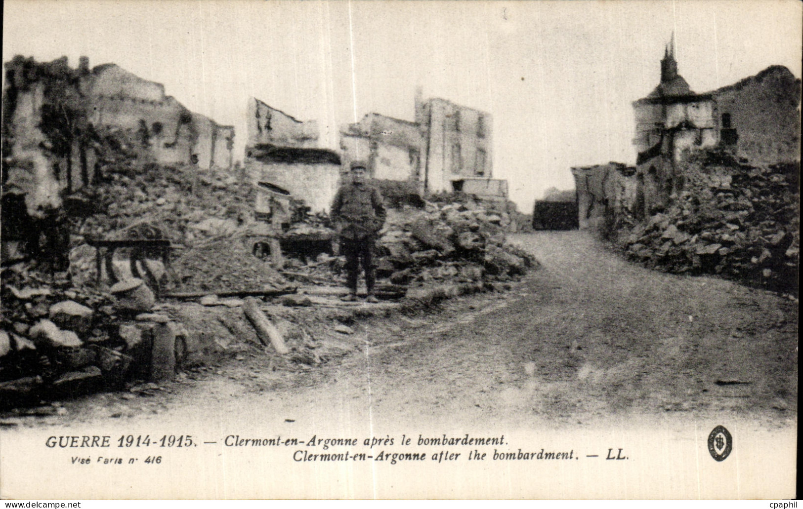 CPA Guerre Clermont en Argonne Clermont en Argonne apres le bombardement Clermont en Argonne after the bambardment LL