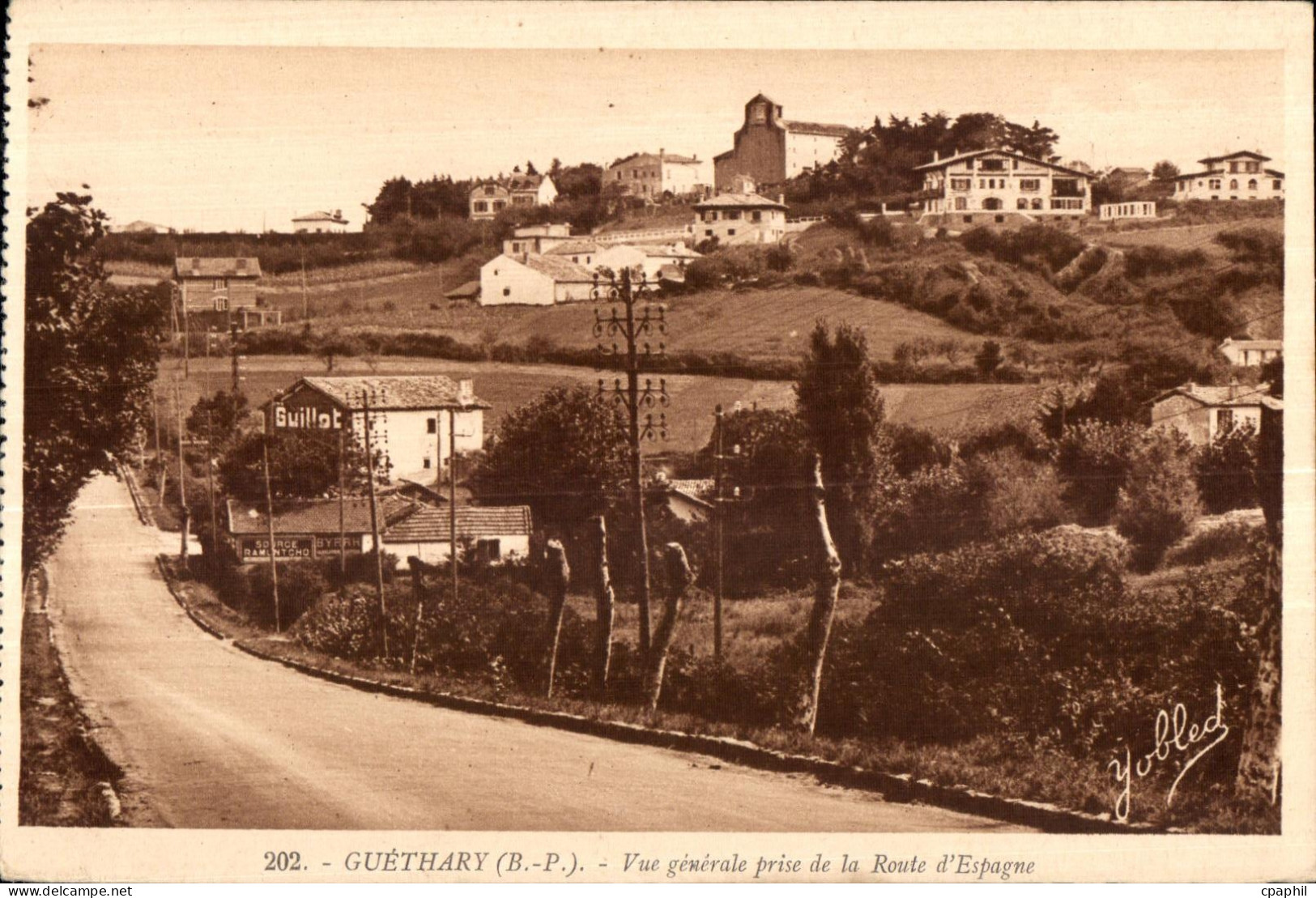 CPA Guethary (B -P ) Vue generale prise du la Route d Espange