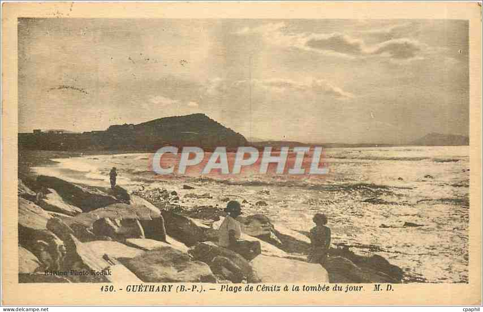 CPA Guethary BP Plage de Cenitz a la tombee du jour