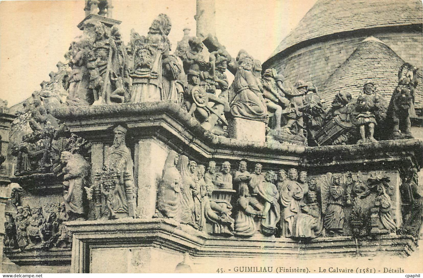 CPA Guimiliau finistere le calvaire details