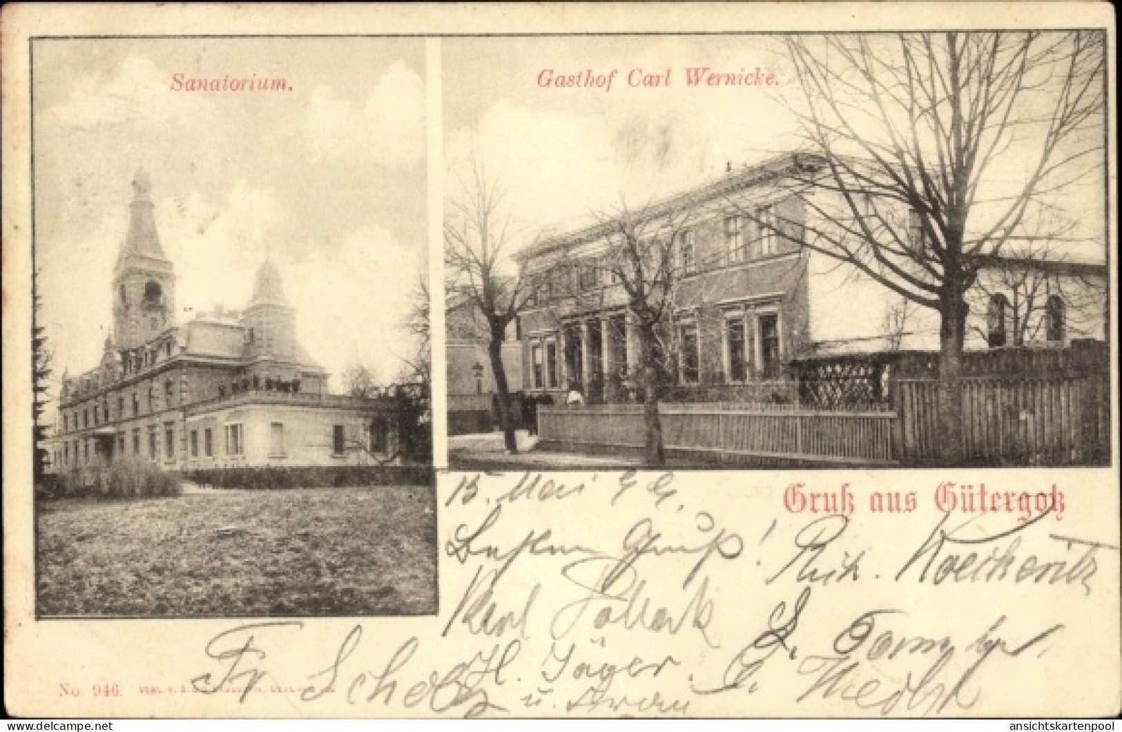 CPA Gütergotz Stahnsdorf Brandenburg, Sanatorium, Gasthof Carl Wernicke
