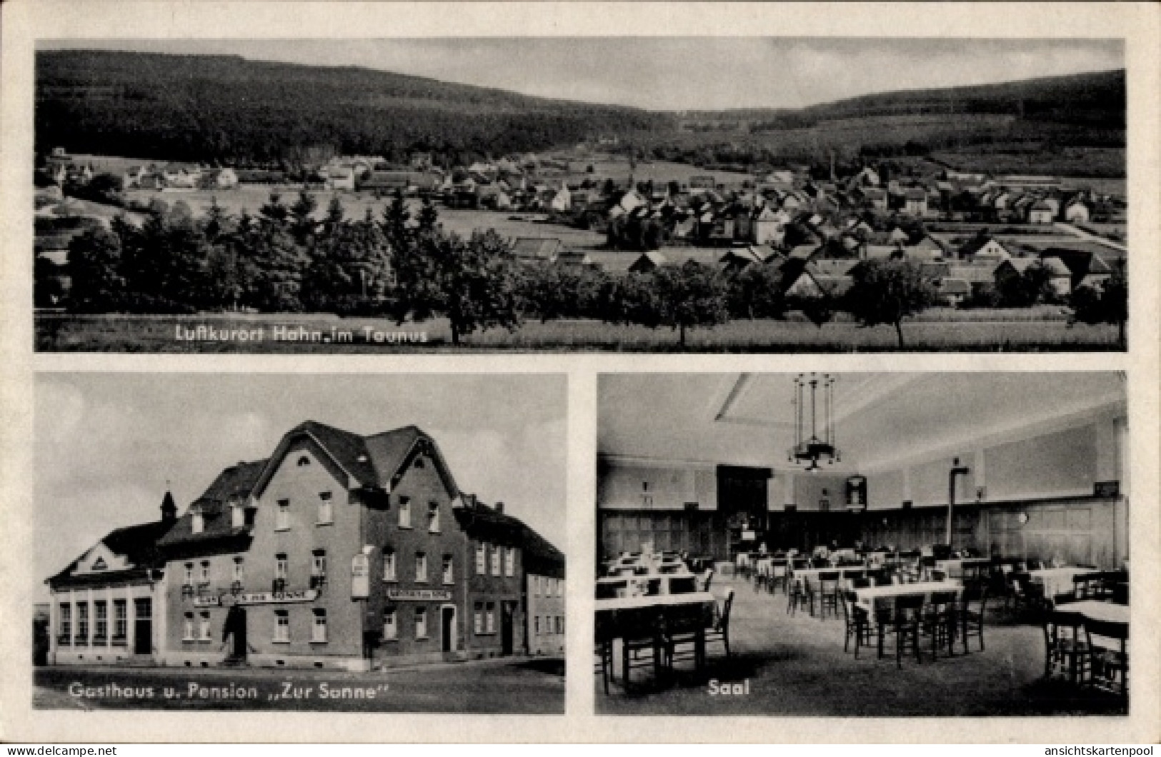 CPA Hahn Taunusstein Hessen, Gasthaus und Pension Zur Sonne, Saal