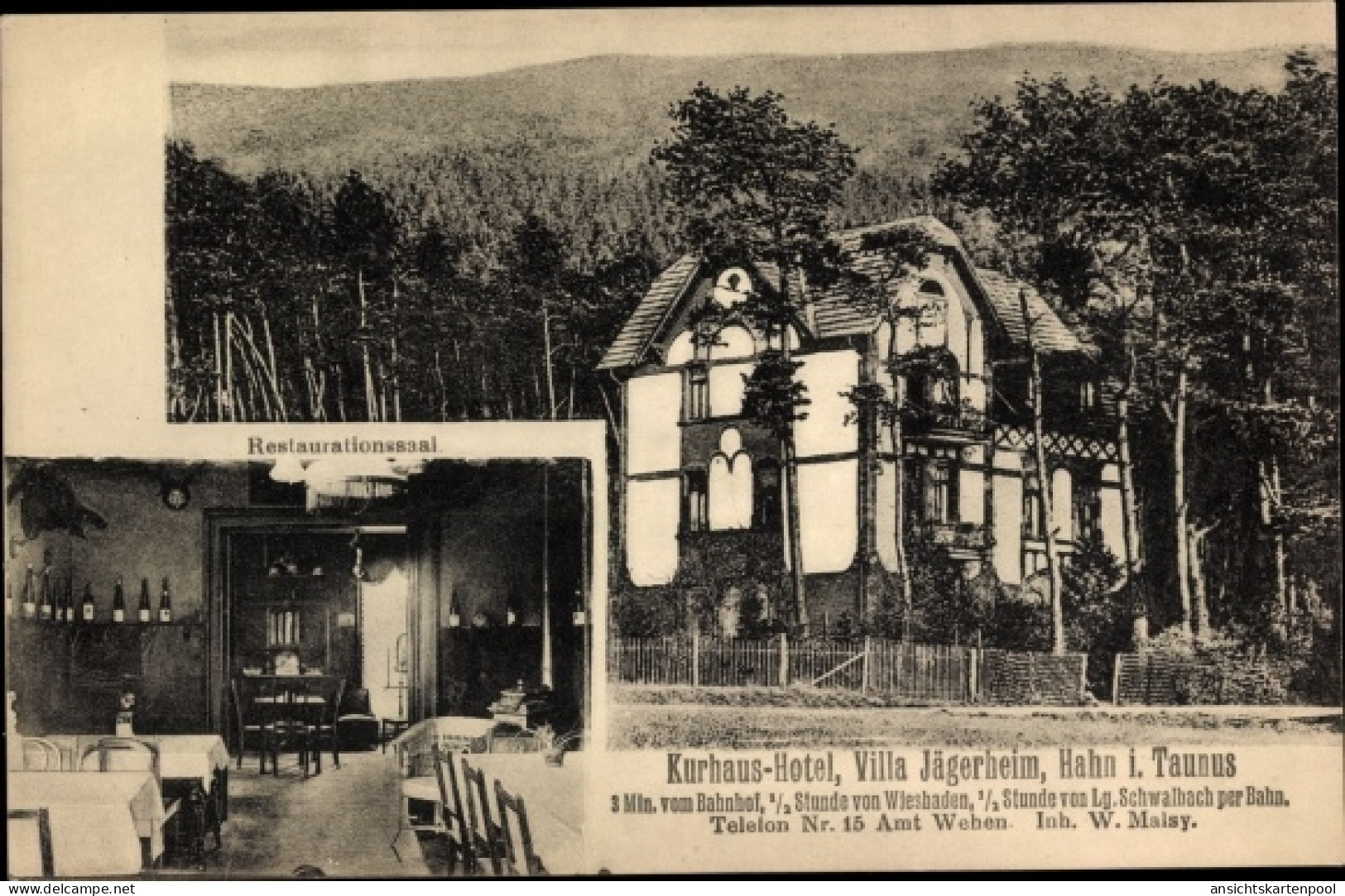 CPA Hahn Taunusstein Hessen, Kurhaus Hotel Villa Jägerheim, Innenansicht