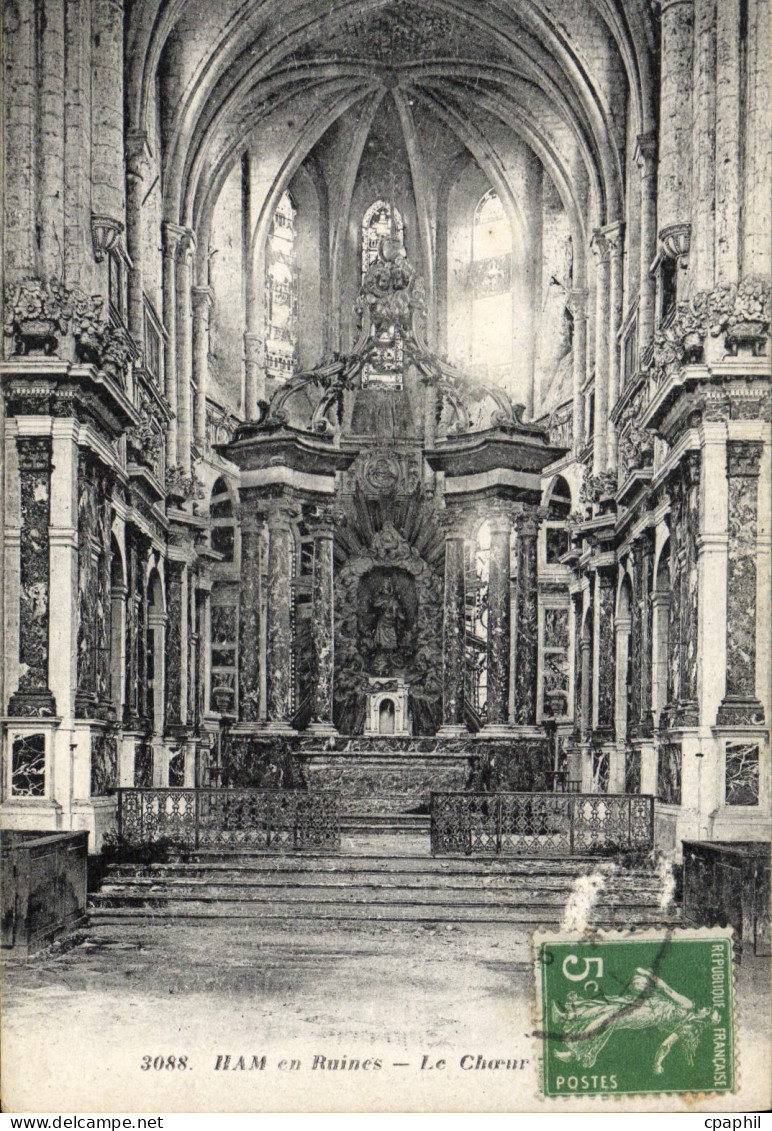 CPA Ham En Ruines Le Cheur Militaria
