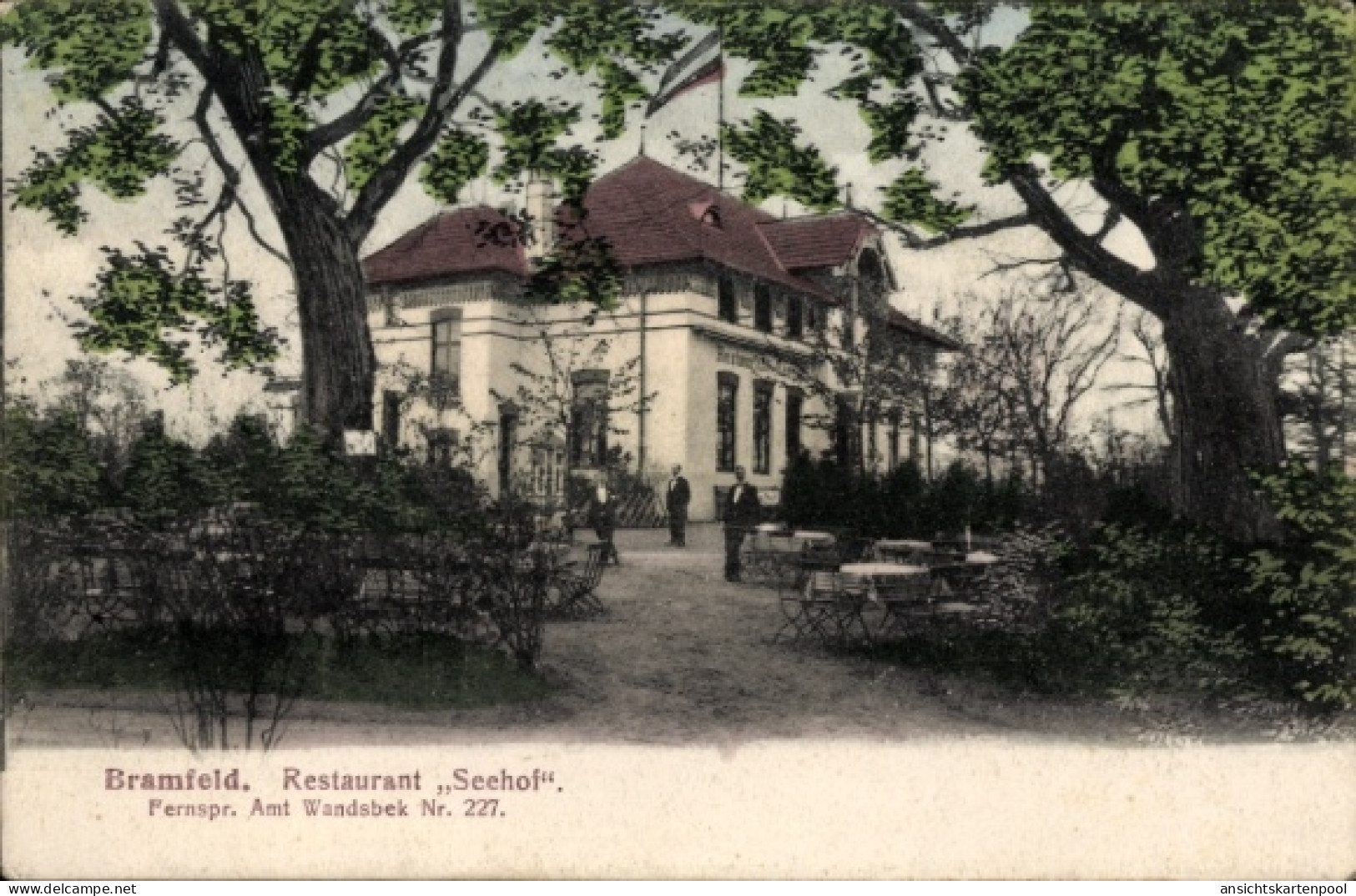 CPA Hamburg Wandsbek Bramfeld, Restaurant Seehof, Garten