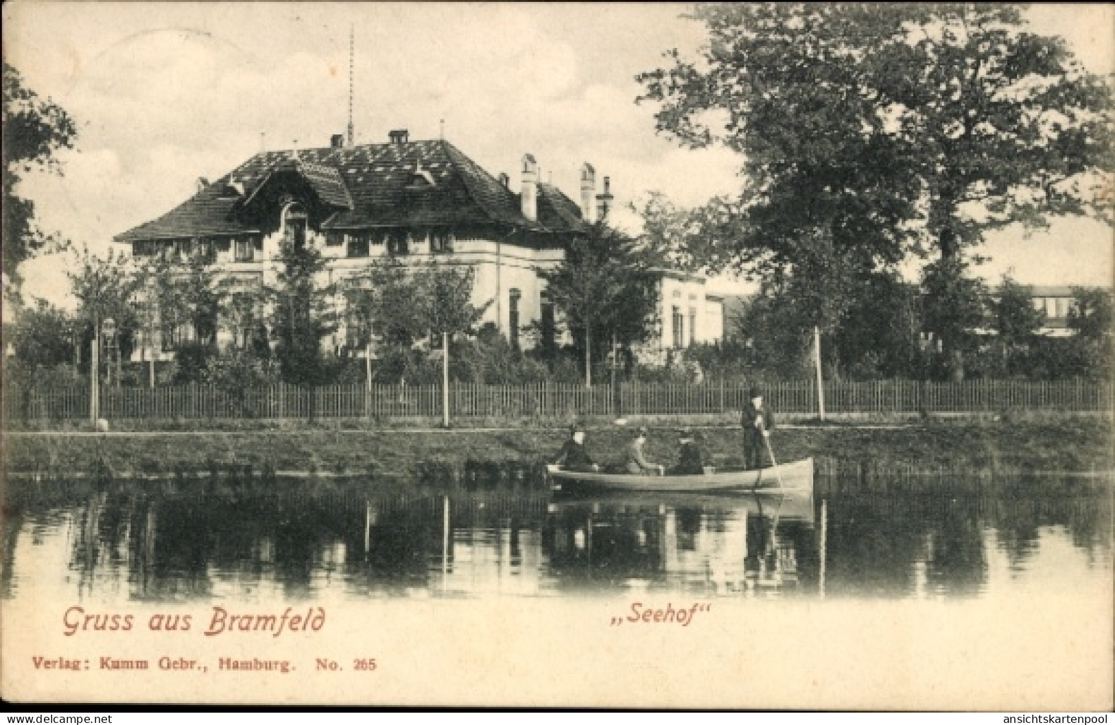CPA Hamburg Wandsbek Bramfeld, "Seehof", Ruderboot
