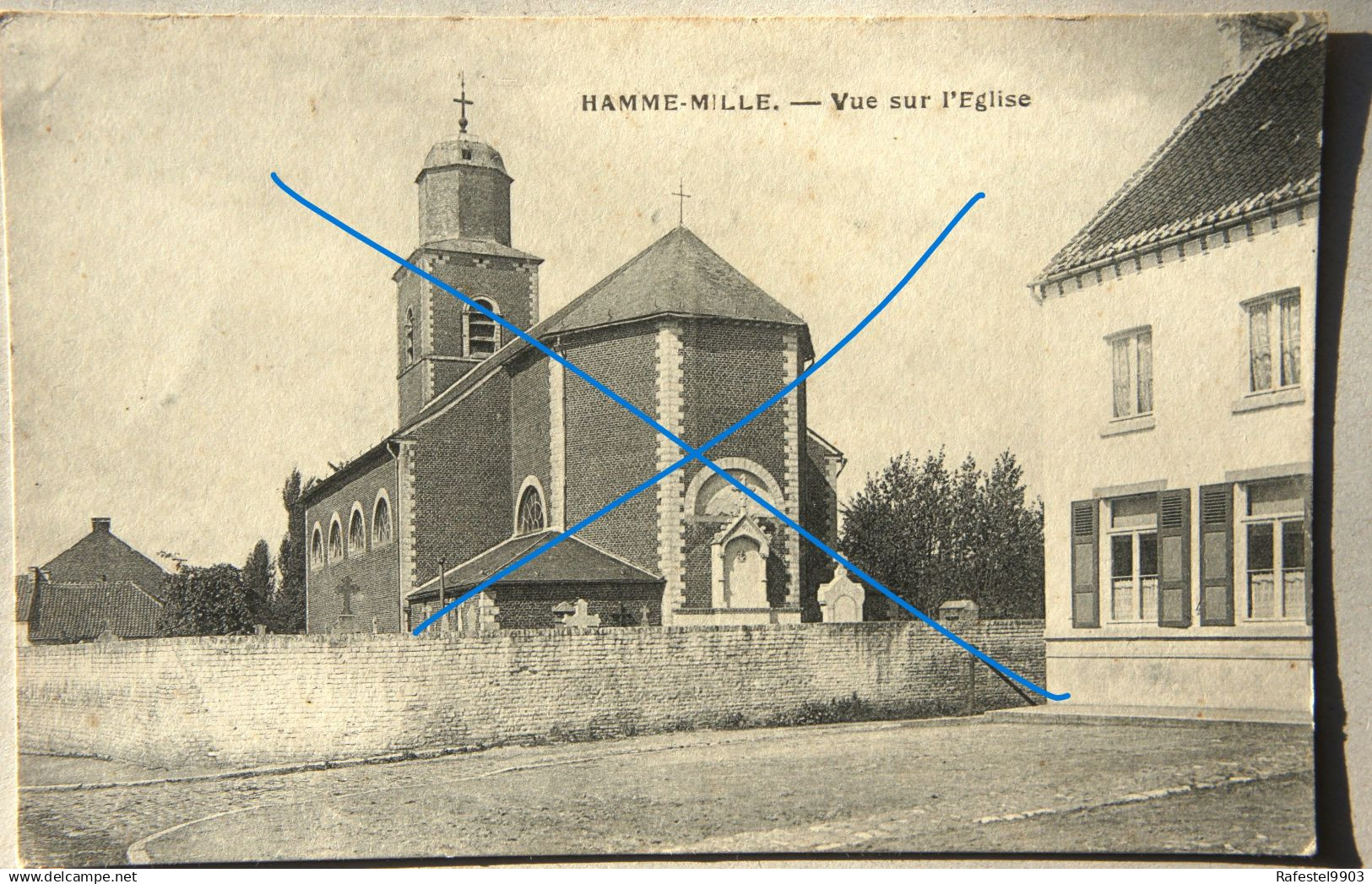 CPA HAMME MILLE Région Beauvechain Vue sur l'église Brabant Wallon