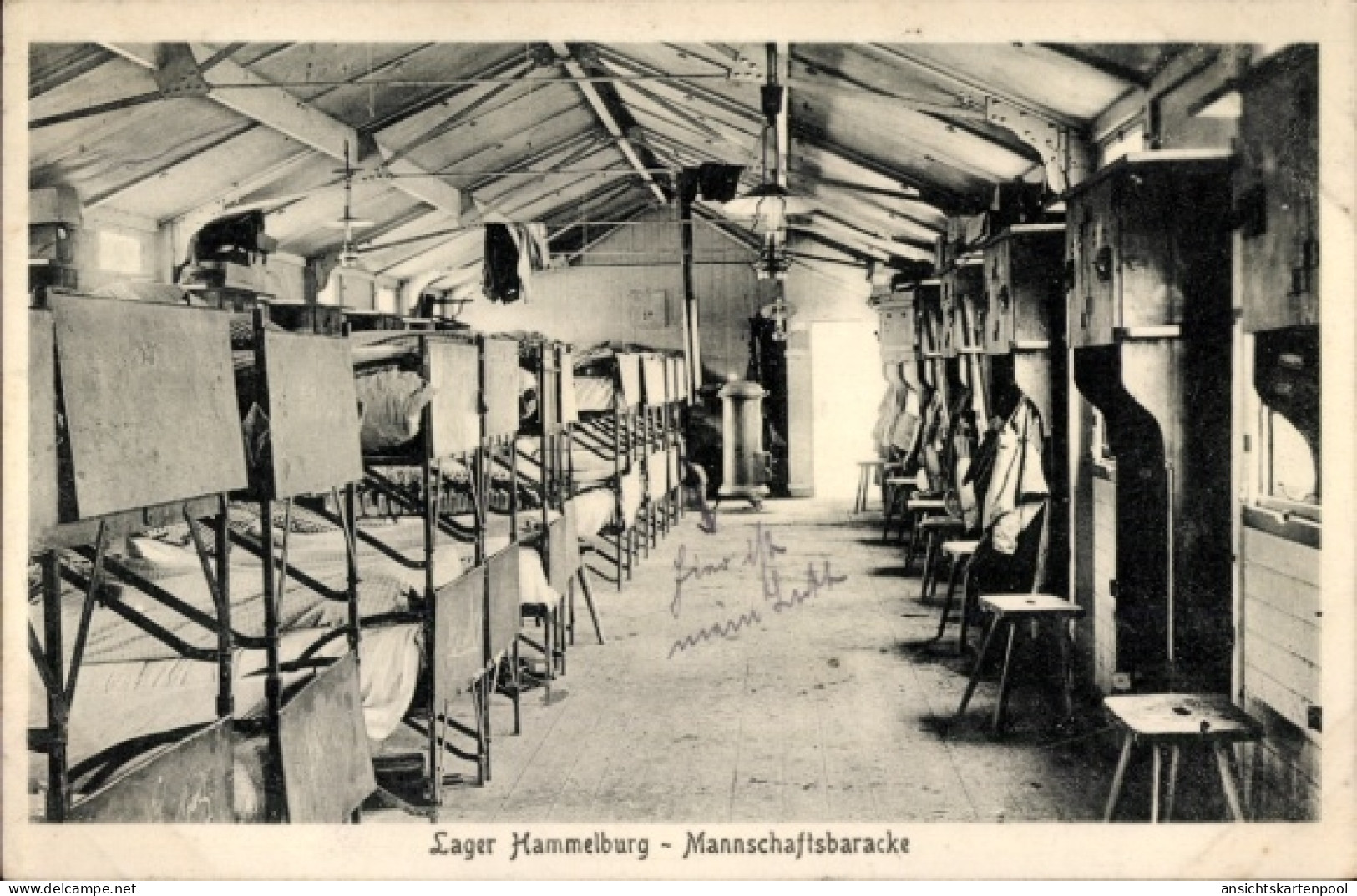 CPA Hammelburg in Unterfranken Bayern, Truppenübungsplatz, Mannschaftsbaracke, Betten