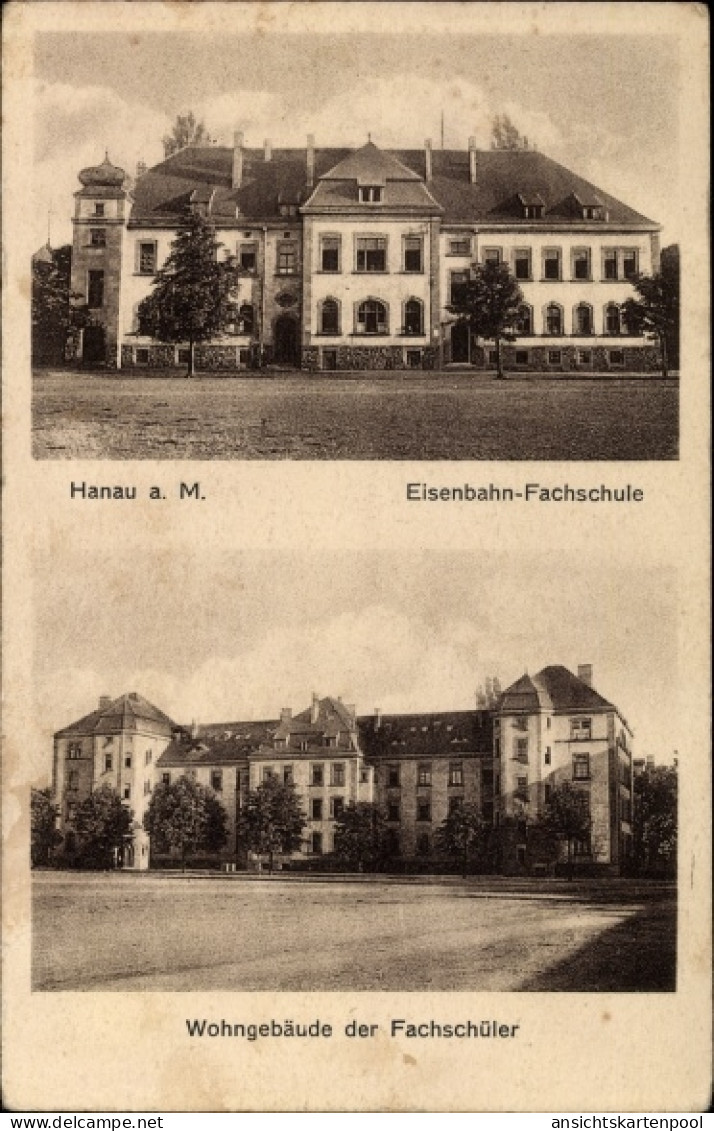 CPA Hanau im Main Kinzig Kreis Hessen, Reichsbahn Zentralschule, Wohngebäude