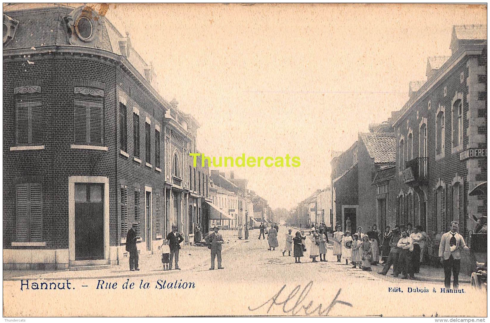 CPA HANNUT RUE DE LA STATION