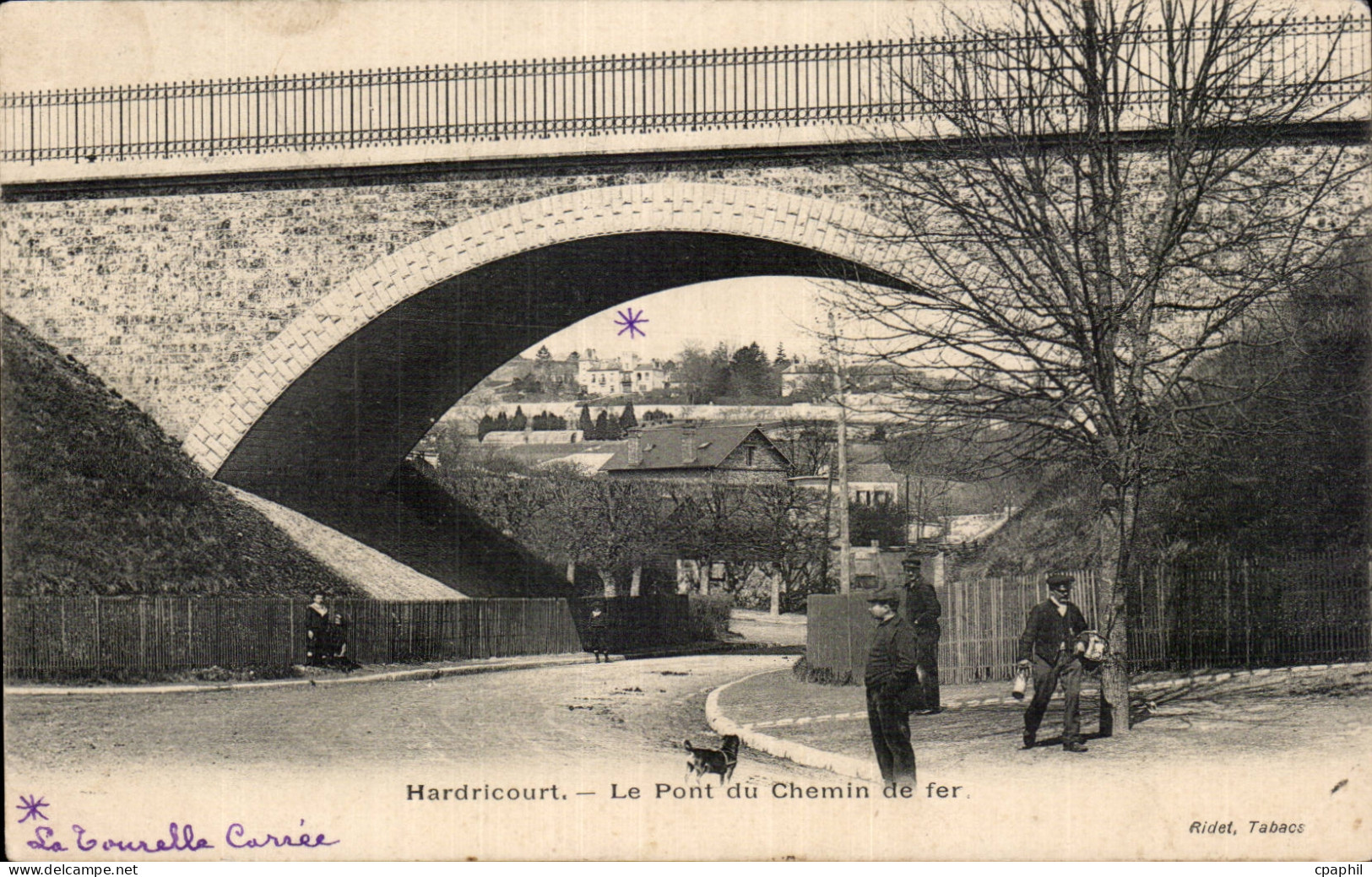 CPA Hardricourt Le pont du chemin de fer