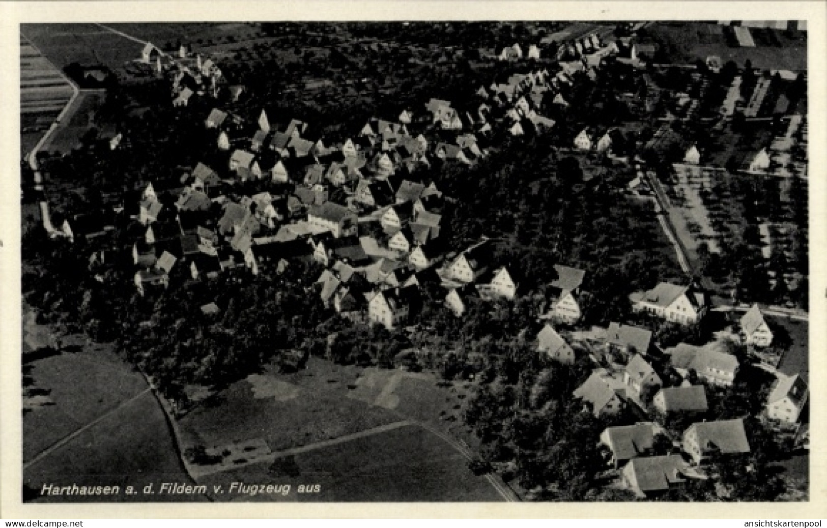 CPA Harthausen auf den Fildern Filderstadt in Württemberg, Fliegeraufnahme