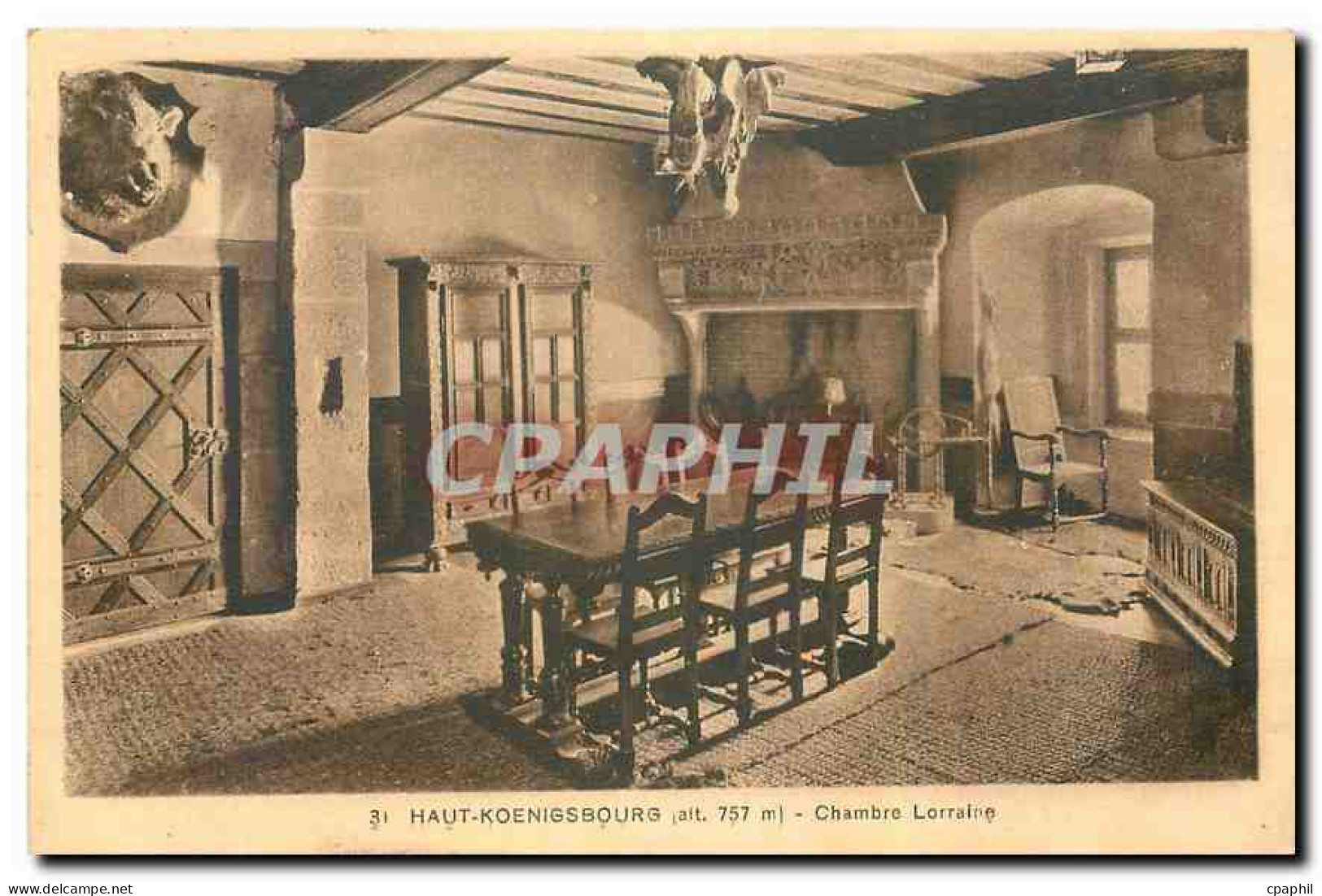 CPA Haut Koenigsbourg Chambre Lorraine