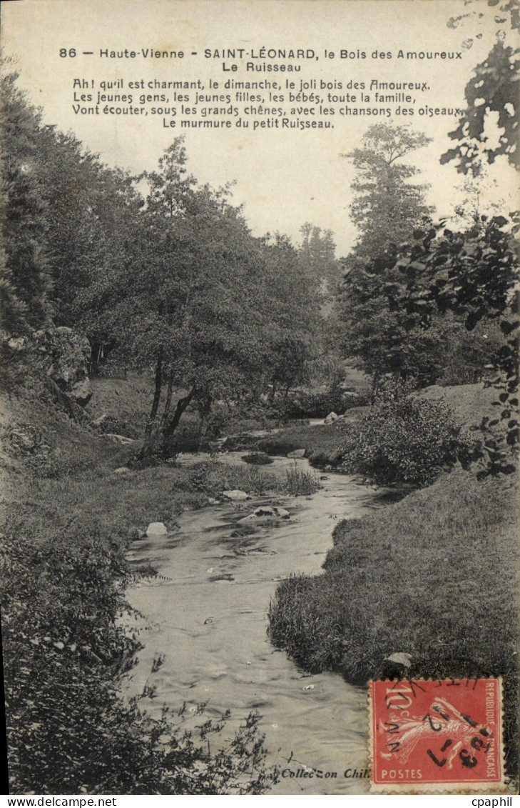 CPA Haute Vienne Saint Leonard le Bois des Amoureaux Le Ruisseau