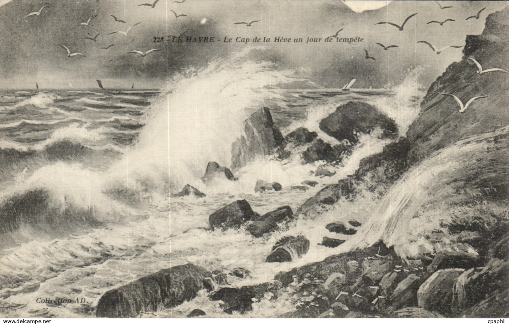 CPA Havre Le Cap de la Heve un Sour de tempete