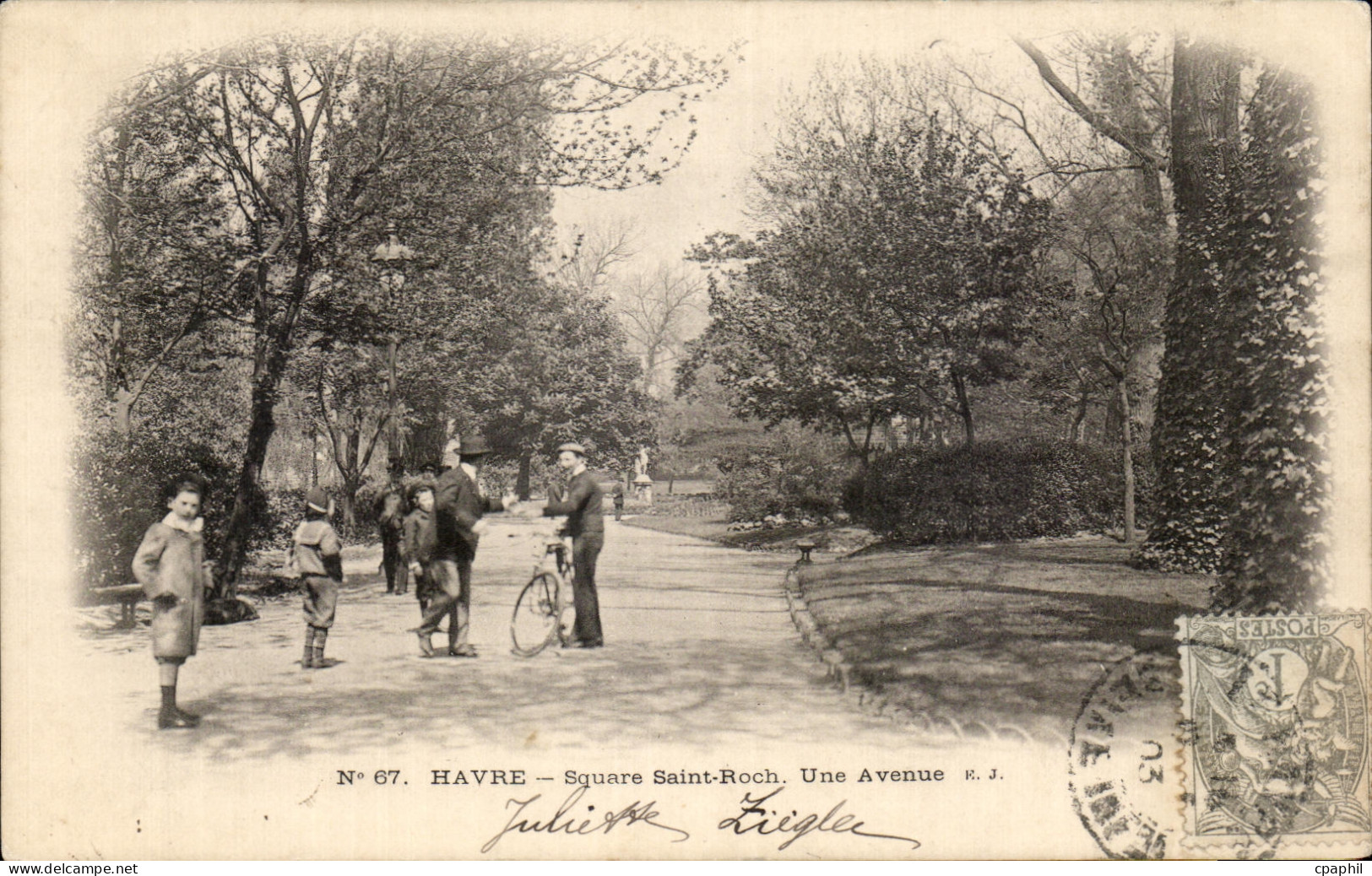 CPA Havre Square Saint Roch Une Avenue Velo