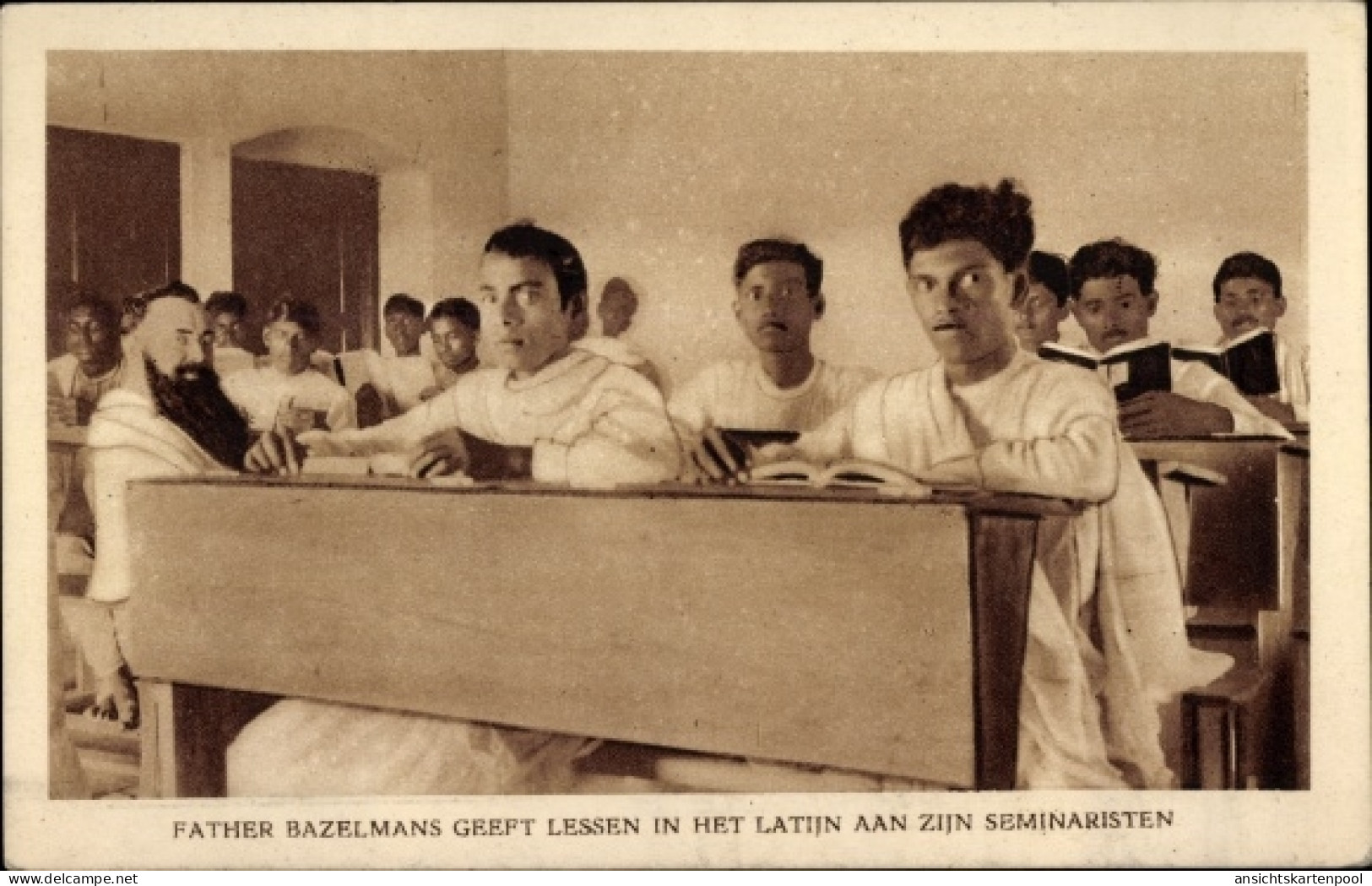 CPA Heeswijk Nordbrabant, Father Bazelmans Geeft Lessen in het Latijn aan zijn Seminaristen