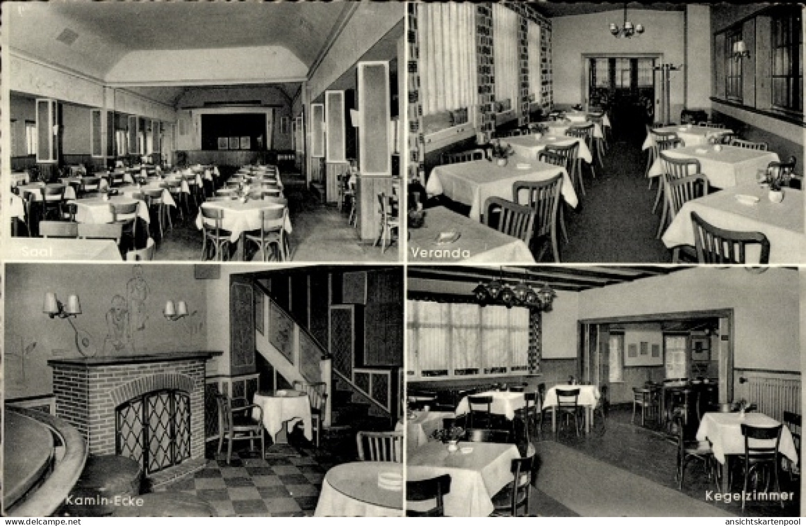 CPA Heiligenrode Stuhr in Niedersachsen, Klosterhof, Saal, Kamin-Ecke, Veranda, Kegelzimmer
