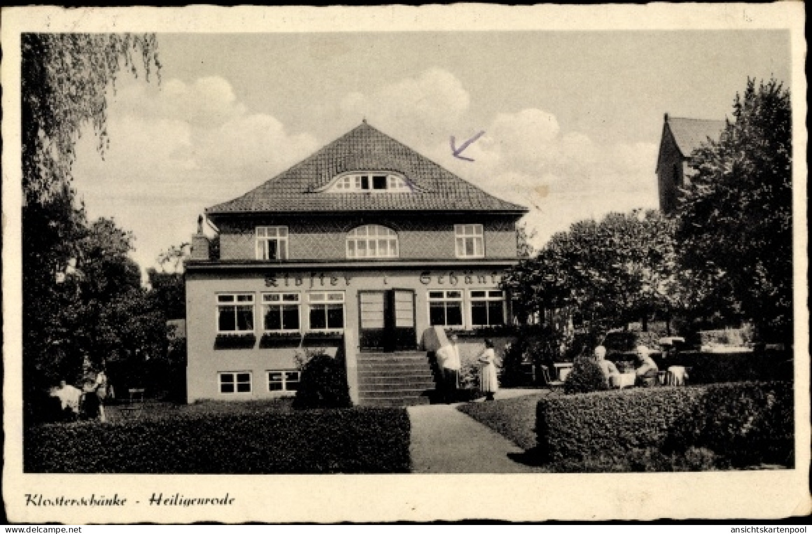 CPA Heiligenrode Stuhr in Niedersachsen, Klosterschänke, Gartenpartie