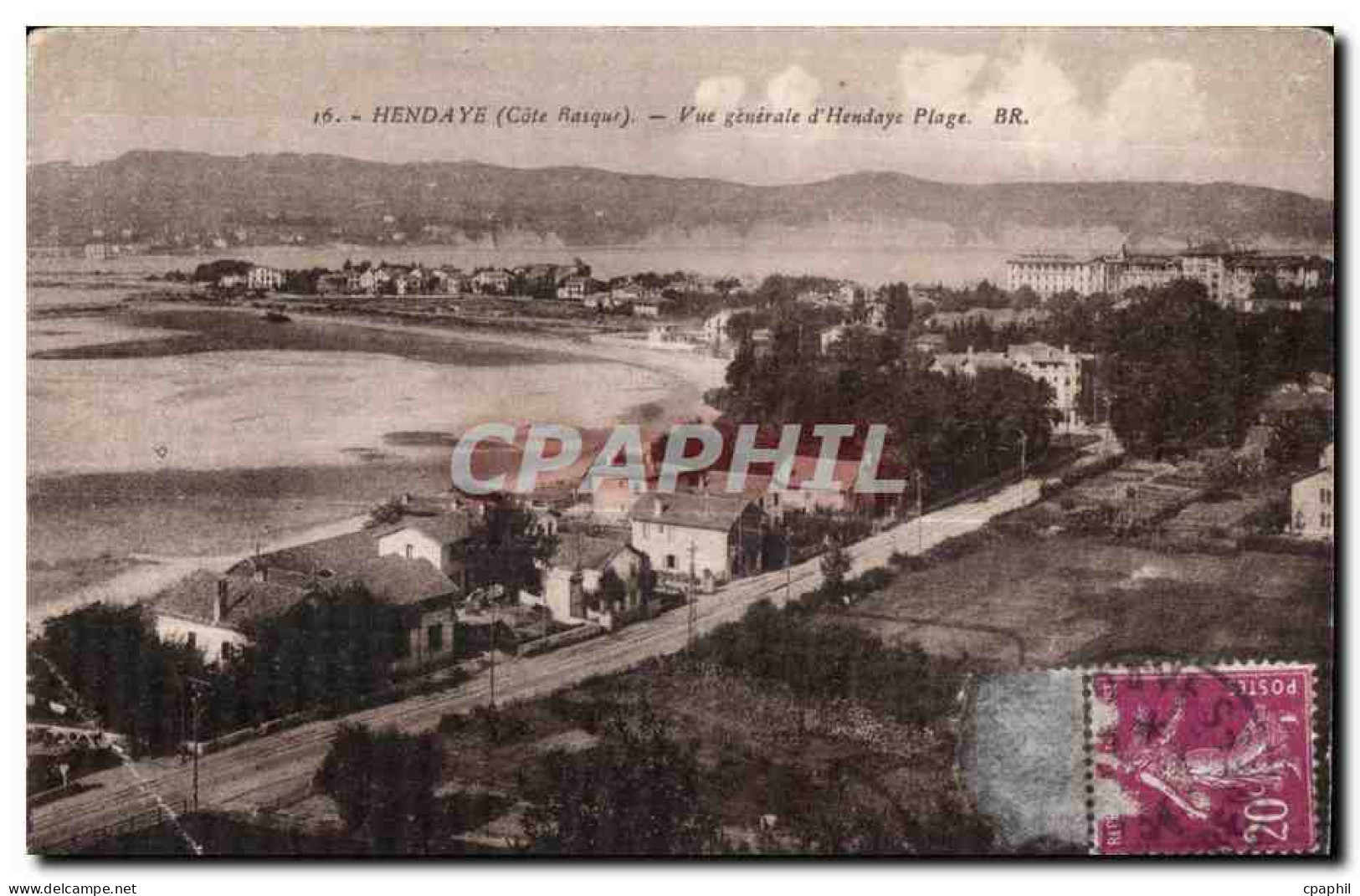 CPA Hendaye (Cote Rasque) Vue generale d Hendaye Plage