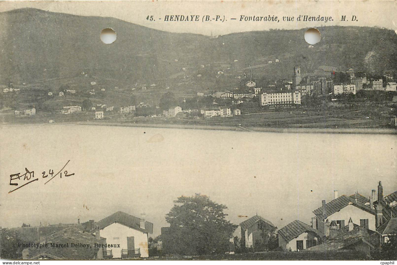 CPA Hendaye Fontarabie vue d'Hendaye