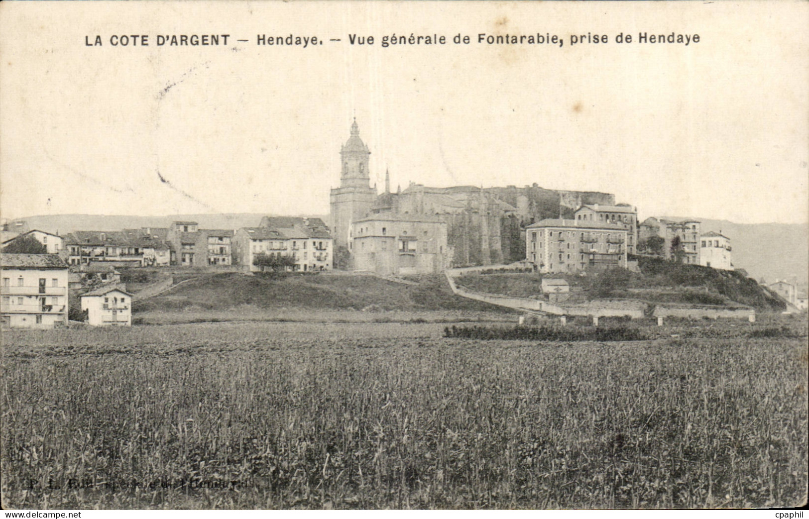 CPA Hendaye Vue generale de Fontarabie prise de Hendaye