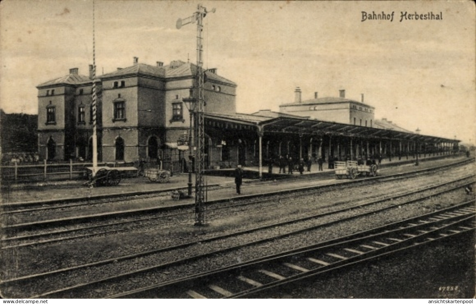 CPA Herbesthal Lontzen Wallonien Lüttich, Bahnhof