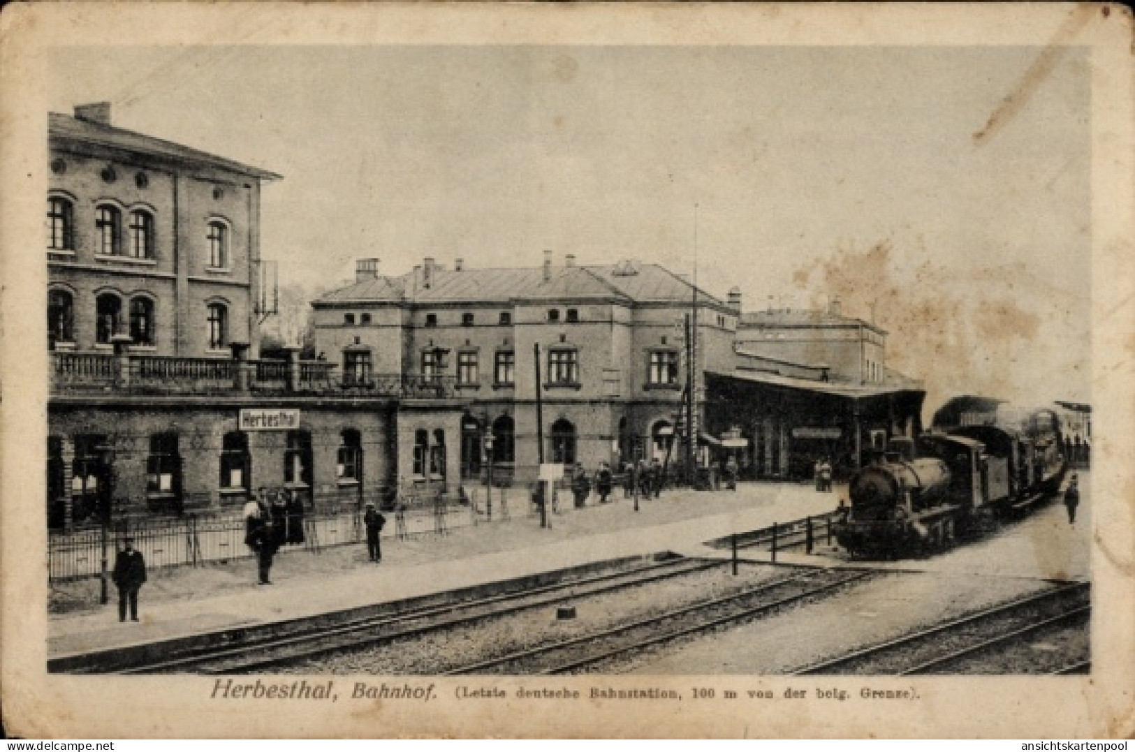 CPA Herbesthal Lontzen Wallonien Lüttich, Bahnhof