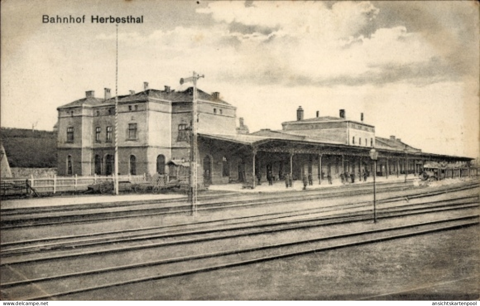 CPA Herbesthal Lontzen Wallonien Lüttich, Bahnhof, Gleisansicht