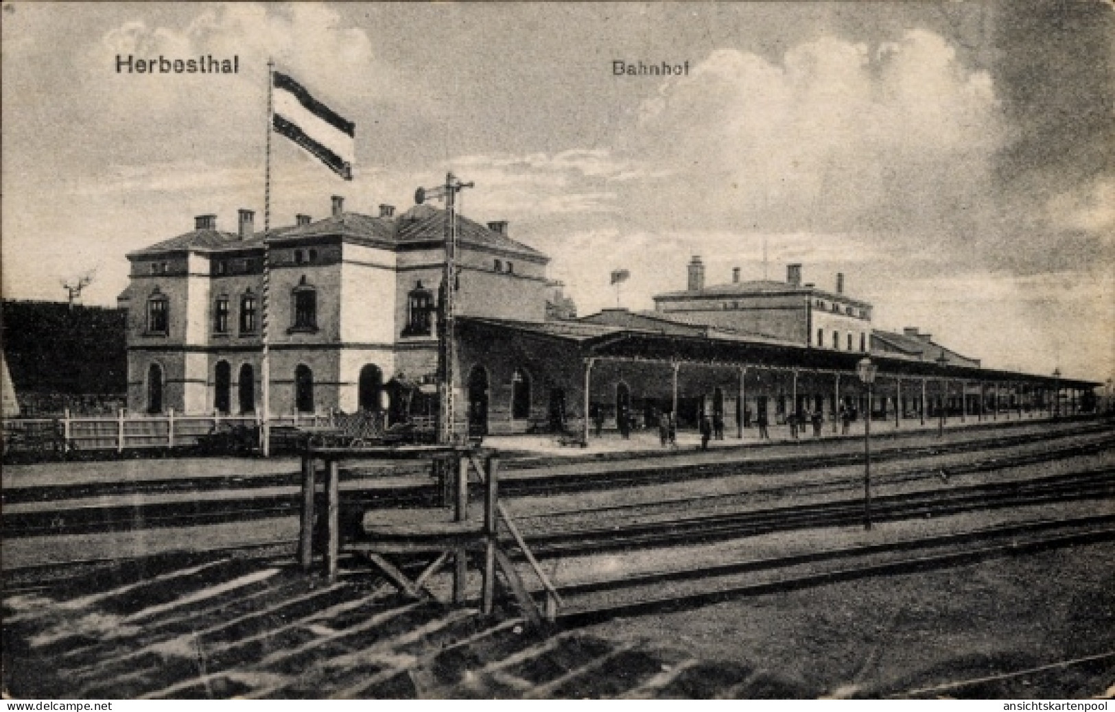 CPA Herbesthal Lontzen Wallonien Lüttich, Bahnhof, Gleisansicht