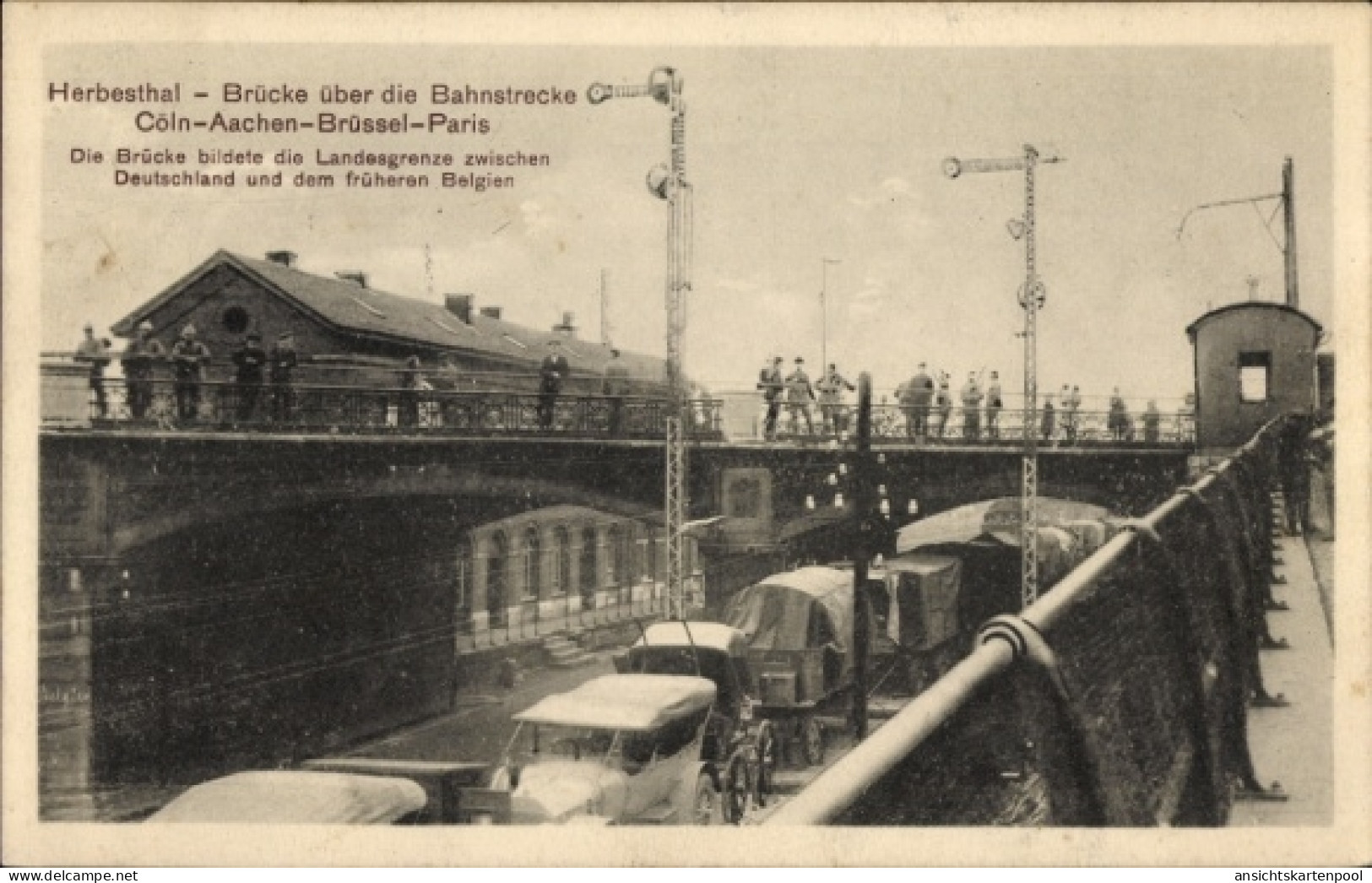 CPA Herbesthal Lontzen Wallonien Lüttich, Brücke über die Bahnstrecke Köln Aachen Brüssel Paris