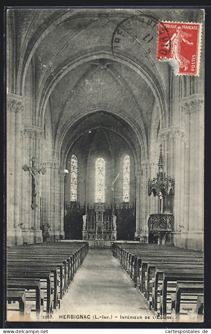 CPA Herbignac, Intérieur de l`église