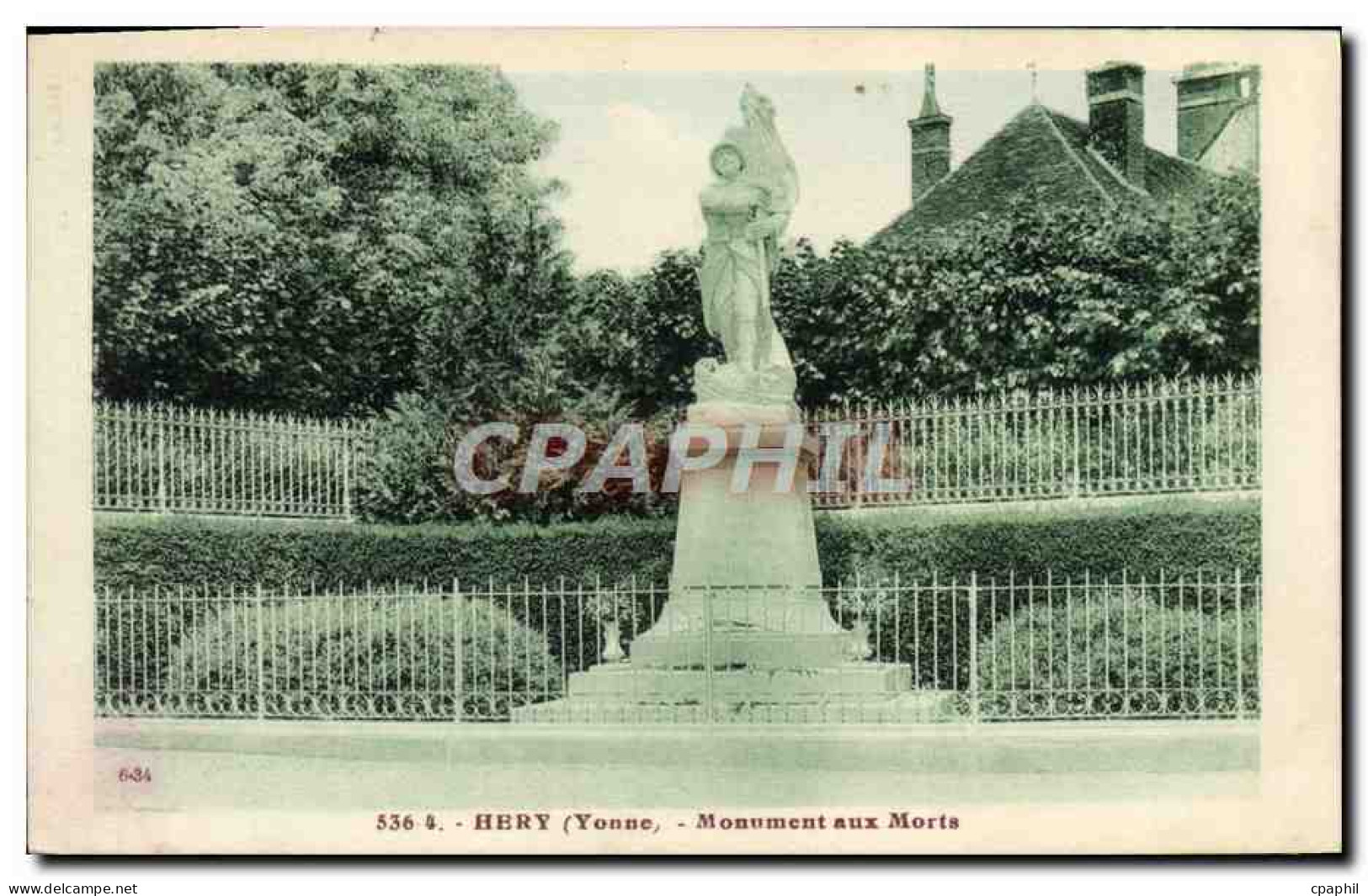 CPA Hery Monument Aux Morts Militaria