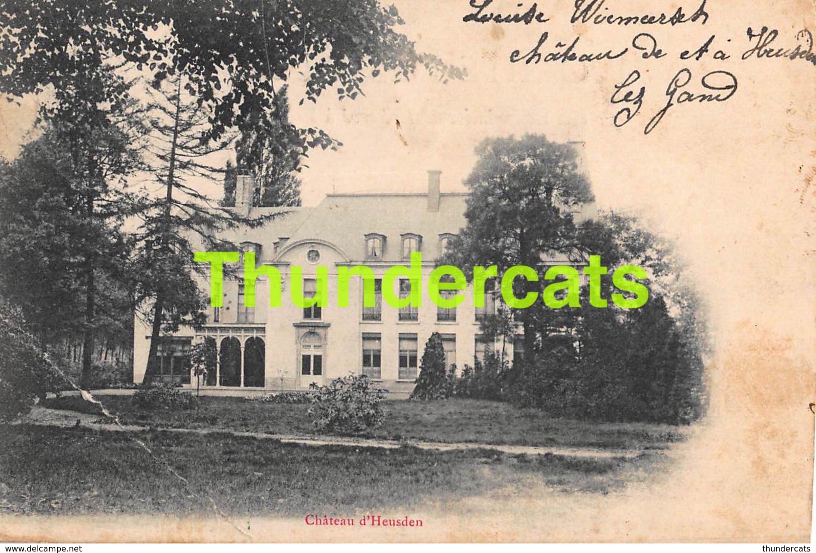 CPA HEUSDEN CHATEAU D'HEUSDEN ( KAART BIJGEKNIPT & PLOOI  - CARTE COUPEE & PLI  )